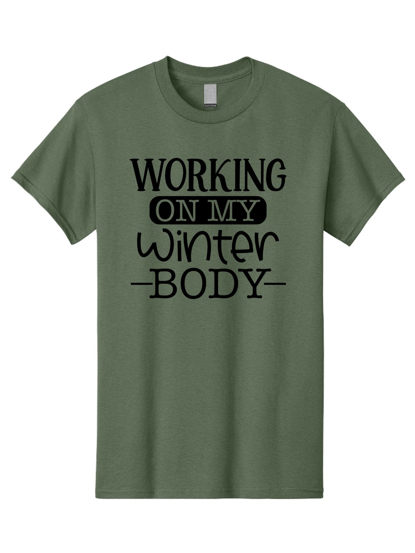 Working-On-My-Winter-Body Men'S Graphic Tee, 100% Cotton, Comfortable Casual Summer Wear, Machine Washable, Funny Fitness Quote, Workout Motivation, Winter Body Goals, Fitness Humor, Gym Inspiration, Healthy Lifestyle, Fitness Quotes Aad506
