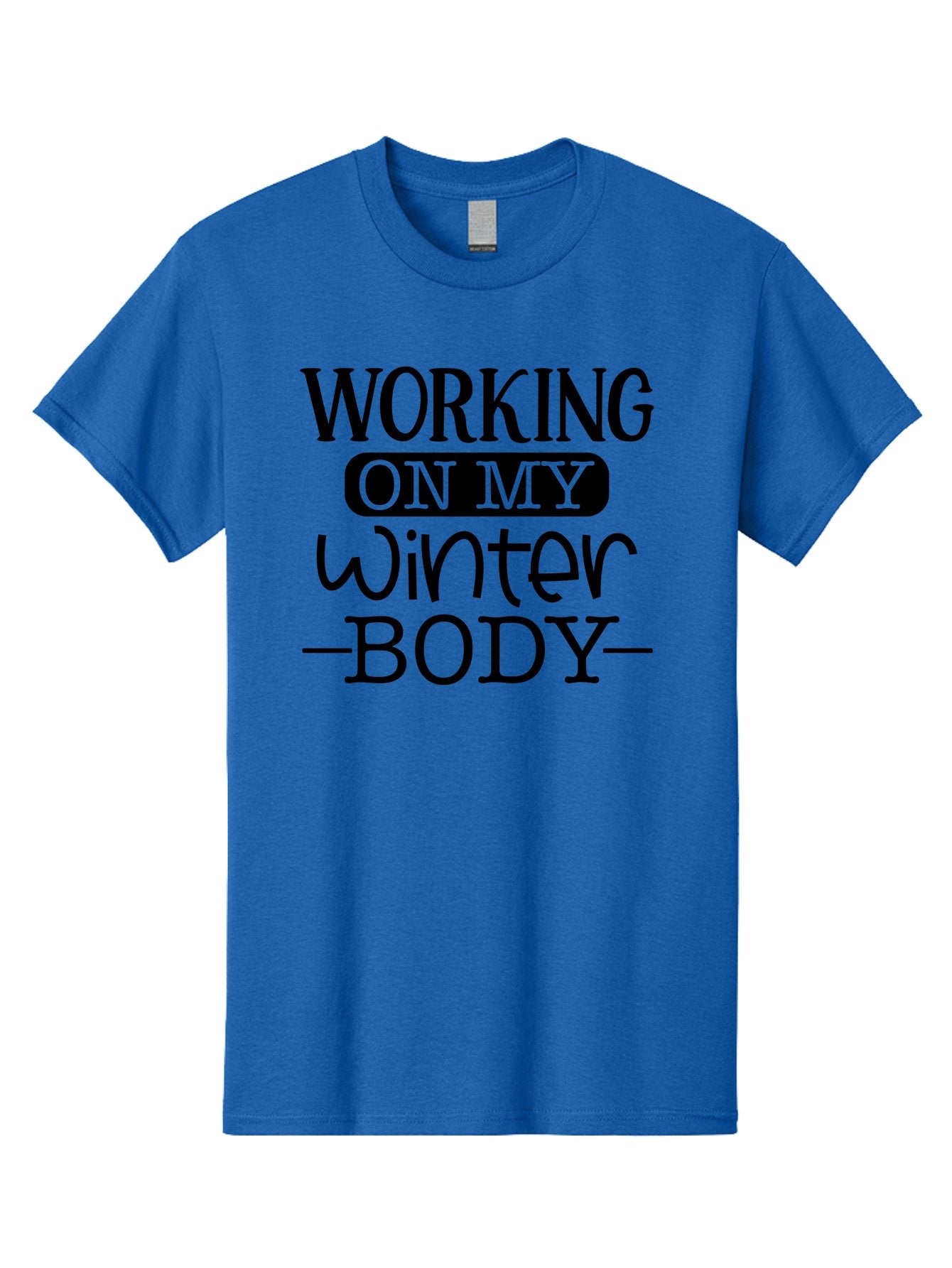 Working-On-My-Winter-Body Men'S Graphic Tee, 100% Cotton, Comfortable Casual Summer Wear, Machine Washable, Funny Fitness Quote, Workout Motivation, Winter Body Goals, Fitness Humor, Gym Inspiration, Healthy Lifestyle, Fitness Quotes Aad506 3
