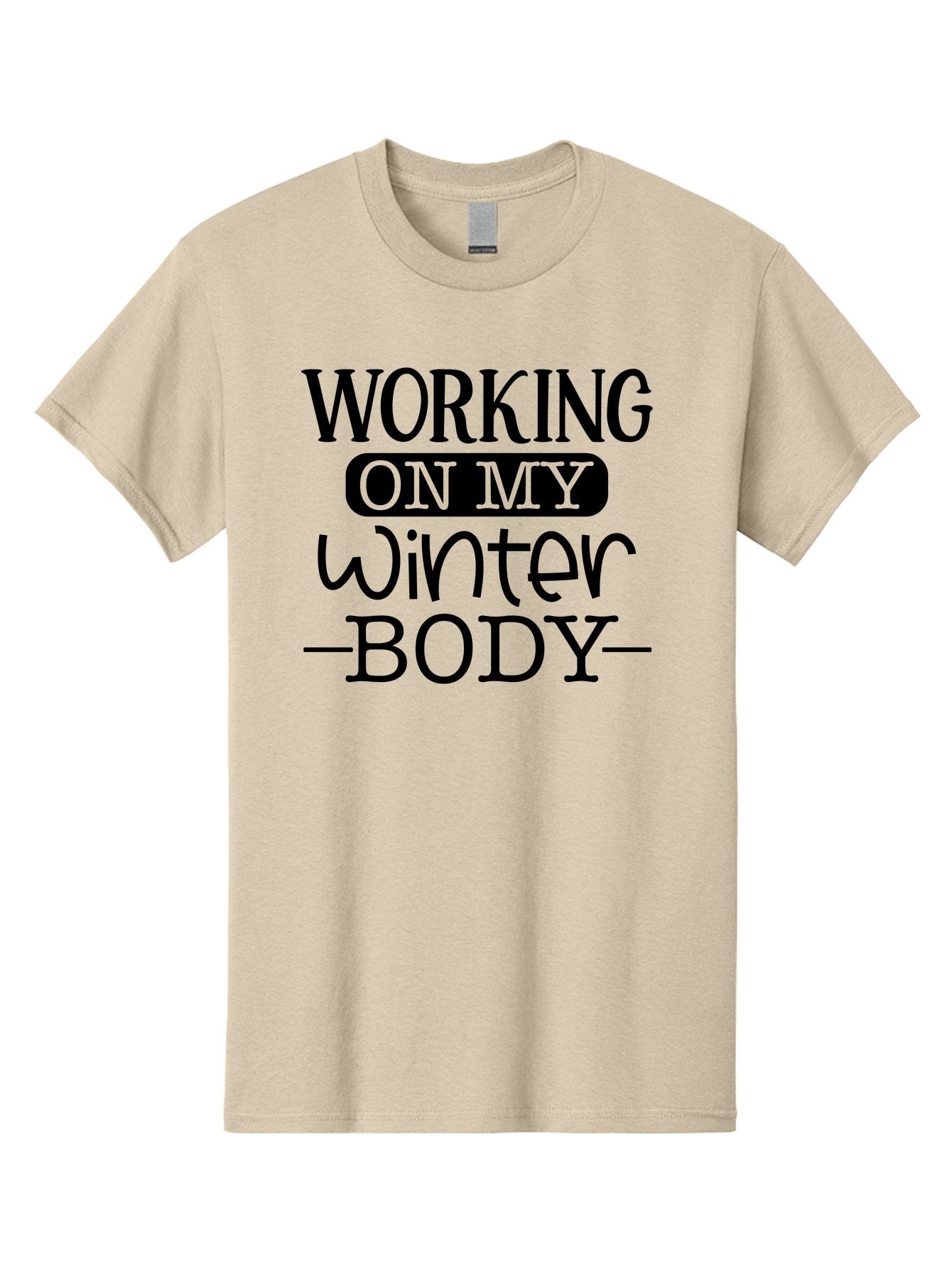 Working-On-My-Winter-Body Men'S Graphic Tee, 100% Cotton, Comfortable Casual Summer Wear, Machine Washable, Funny Fitness Quote, Workout Motivation, Winter Body Goals, Fitness Humor, Gym Inspiration, Healthy Lifestyle, Fitness Quotes Aad506