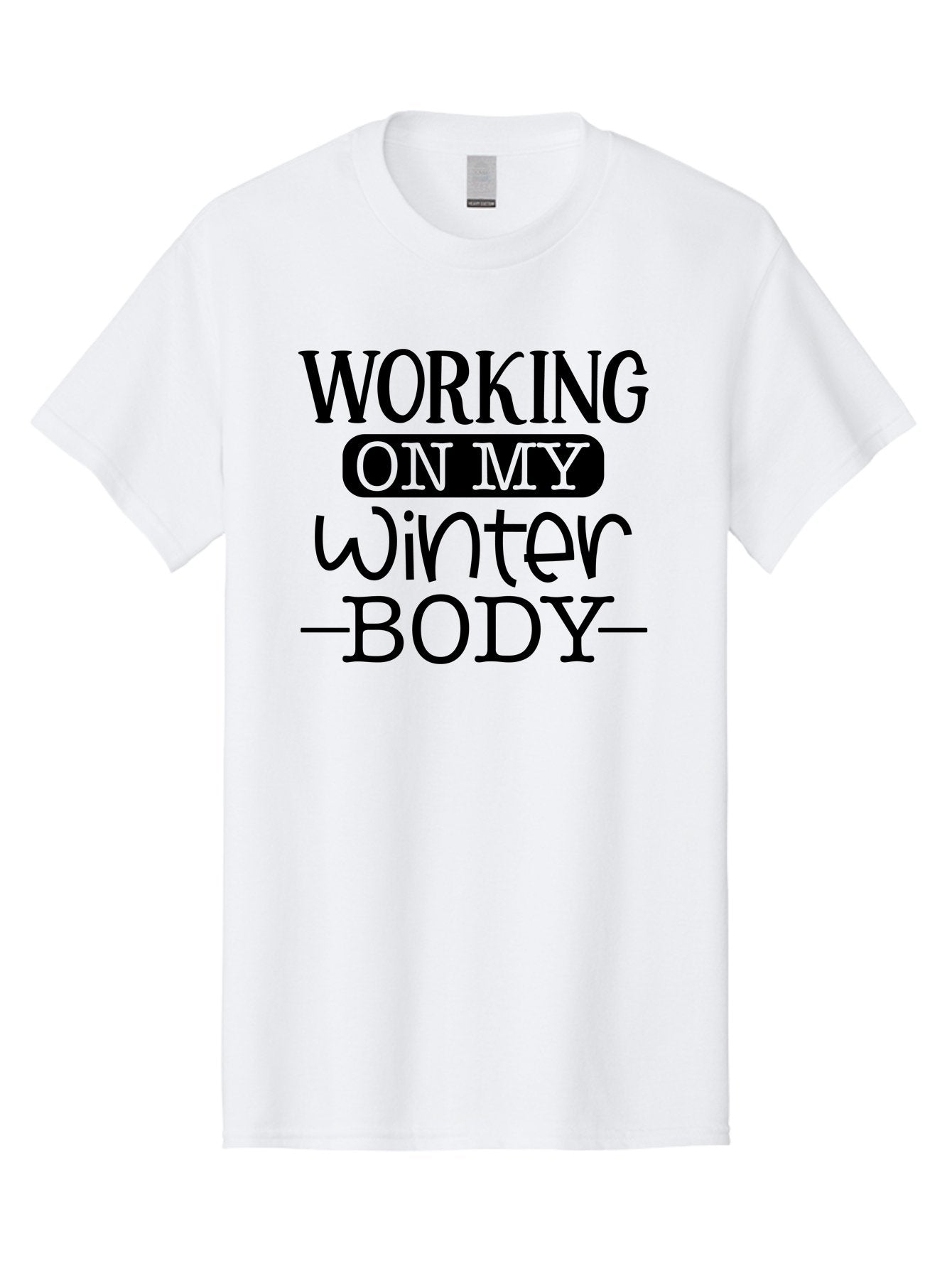 Working-On-My-Winter-Body Men'S Graphic Tee, 100% Cotton, Comfortable Casual Summer Wear, Machine Washable, Funny Fitness Quote, Workout Motivation, Winter Body Goals, Fitness Humor, Gym Inspiration, Healthy Lifestyle, Fitness Quotes Aad506 8