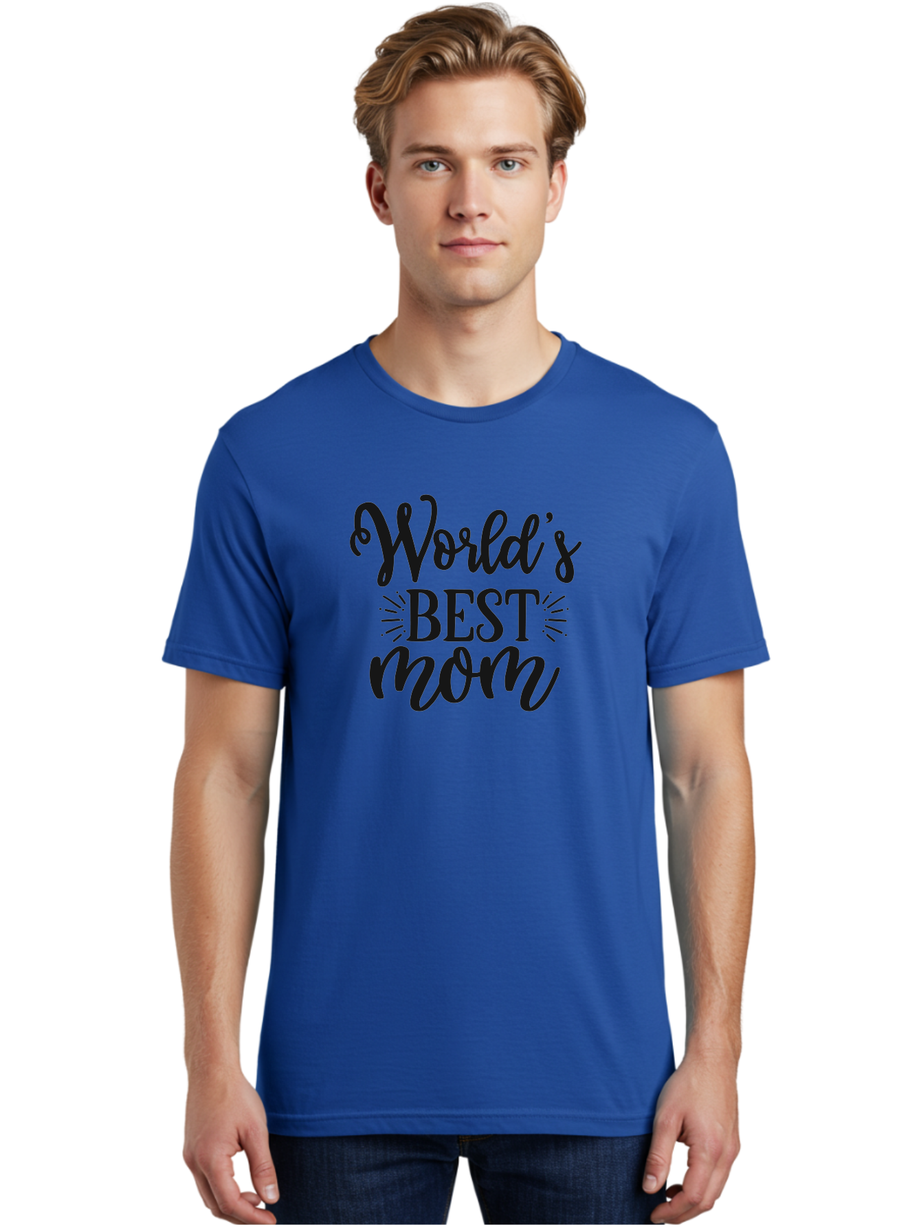World-S-Best-Mom Men'S Graphic Tee, 100% Cotton, Comfortable Casual Summer Wear, Machine Washable, World'S Best Mom, Mother'S Day Gift, Mom Appreciation, Gift For Mom, Mother'S Day Quote, Mom Quote, Best Mom Ever Aad507