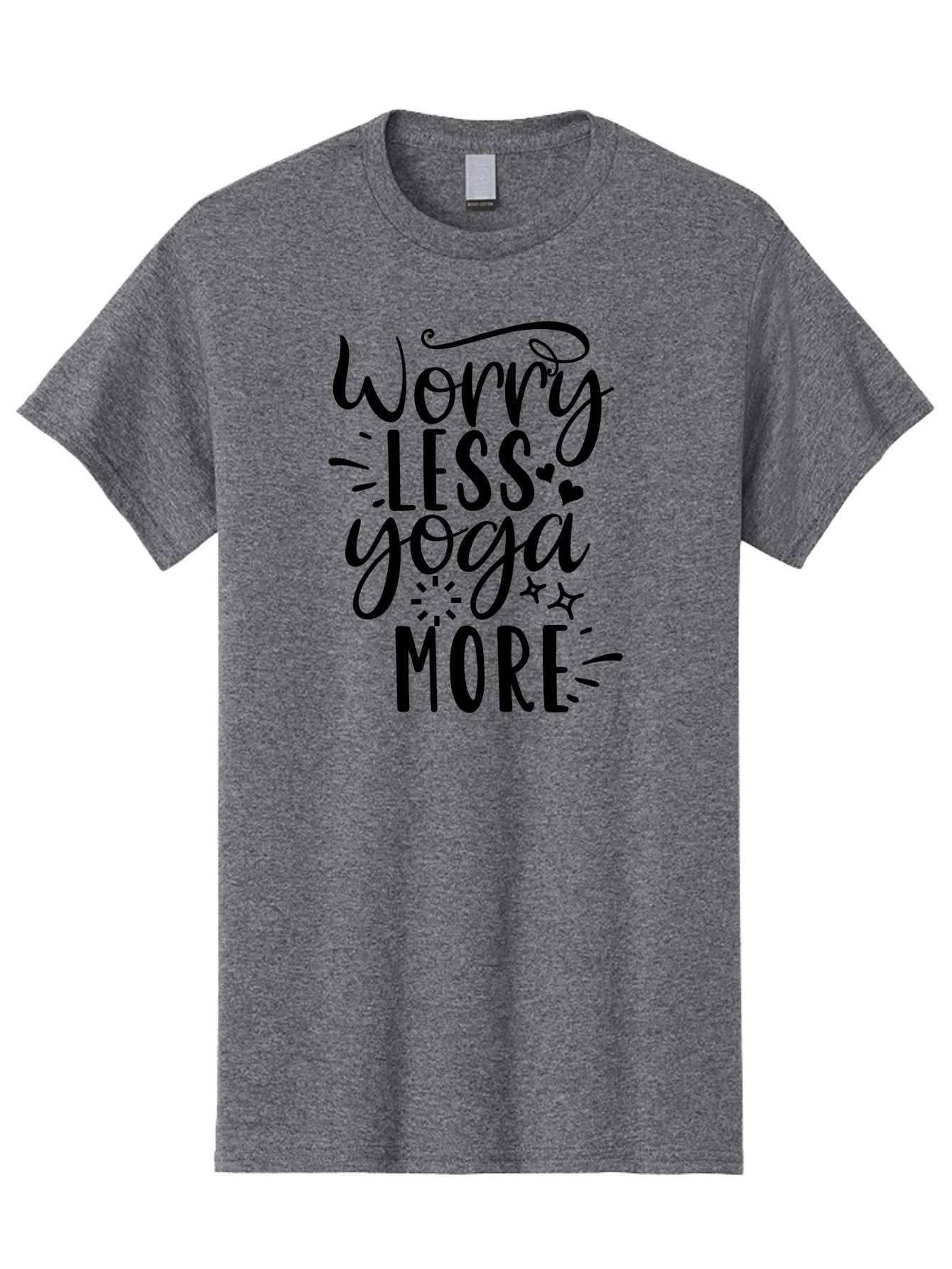 Worry-Less-Yoga-More Men'S Graphic Tee, 100% Cotton, Comfortable Casual Summer Wear, Machine Washable, Yoga Motivation, Mindfulness Quotes, Worry Less, Yoga More, Inspirational Sayings, Motivational Phrases, Wellness Quotes, Aad508 8