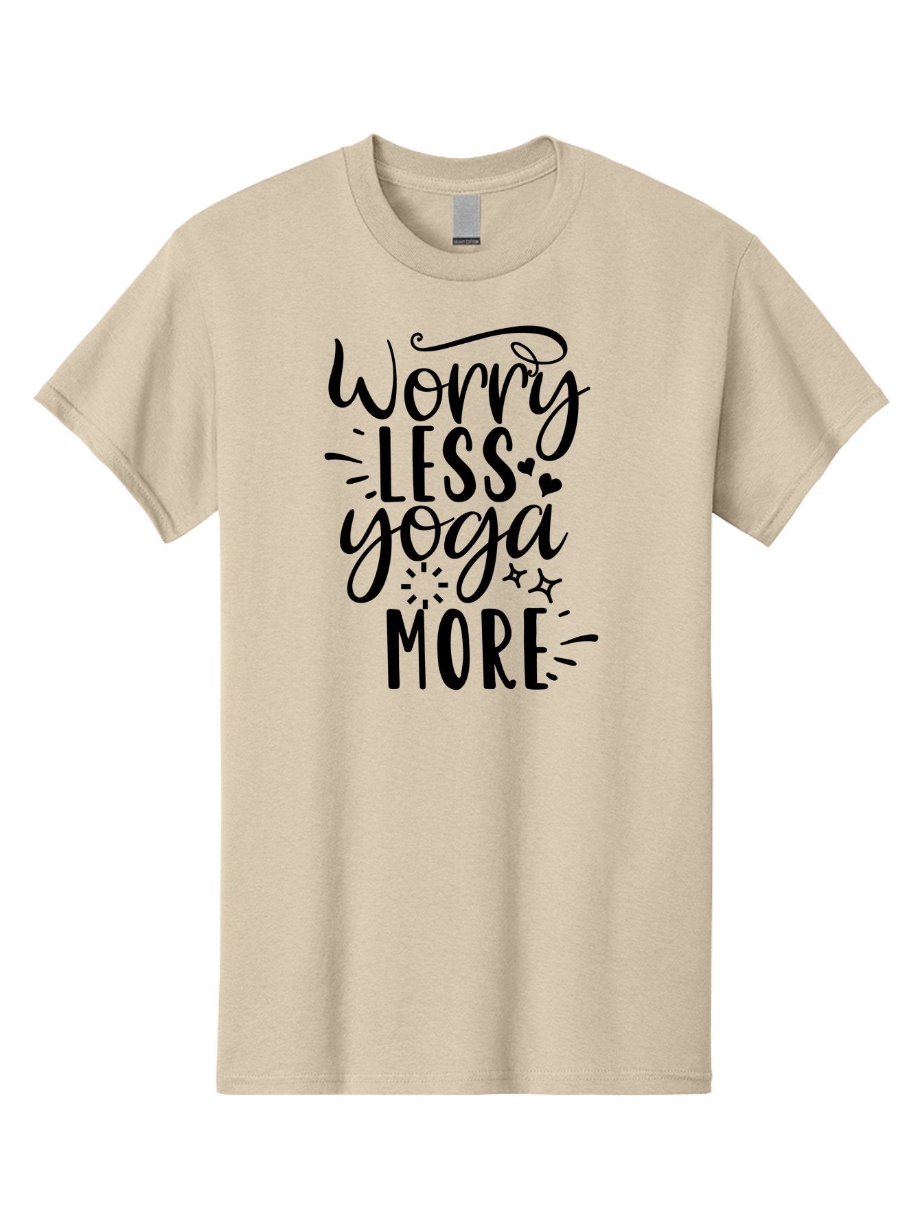Worry-Less-Yoga-More Men'S Graphic Tee, 100% Cotton, Comfortable Casual Summer Wear, Machine Washable, Yoga Motivation, Mindfulness Quotes, Worry Less, Yoga More, Inspirational Sayings, Motivational Phrases, Wellness Quotes, Aad508 14