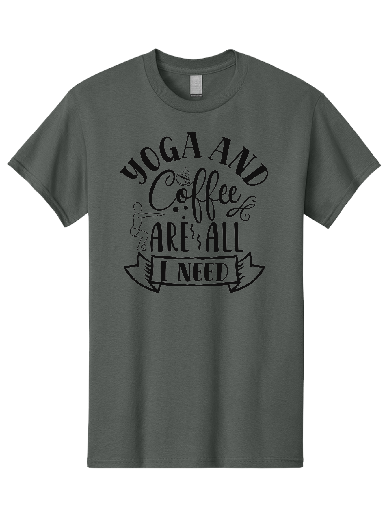 Yoga-And-Coffee-Are-All-I-Need Men'S Graphic Tee, 100% Cotton, Comfortable Casual Summer Wear, Machine Washable, Yoga And Coffee, Coffee Lover, Yoga Enthusiast, Mindfulness, Wellness, Relaxation, Coffee Break, Yoga Practice, Aad510 3