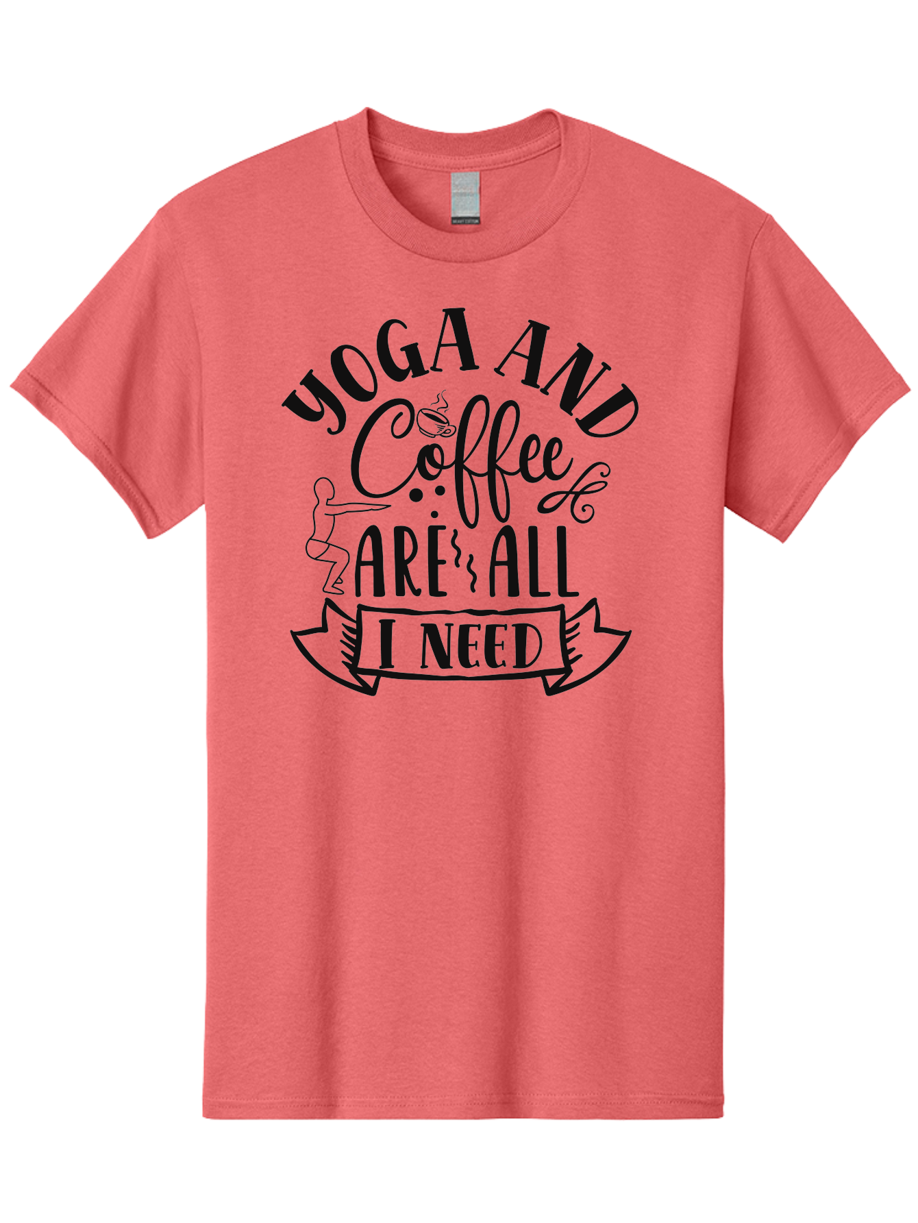 Yoga-And-Coffee-Are-All-I-Need Men'S Graphic Tee, 100% Cotton, Comfortable Casual Summer Wear, Machine Washable, Yoga And Coffee, Coffee Lover, Yoga Enthusiast, Mindfulness, Wellness, Relaxation, Coffee Break, Yoga Practice, Aad510 7