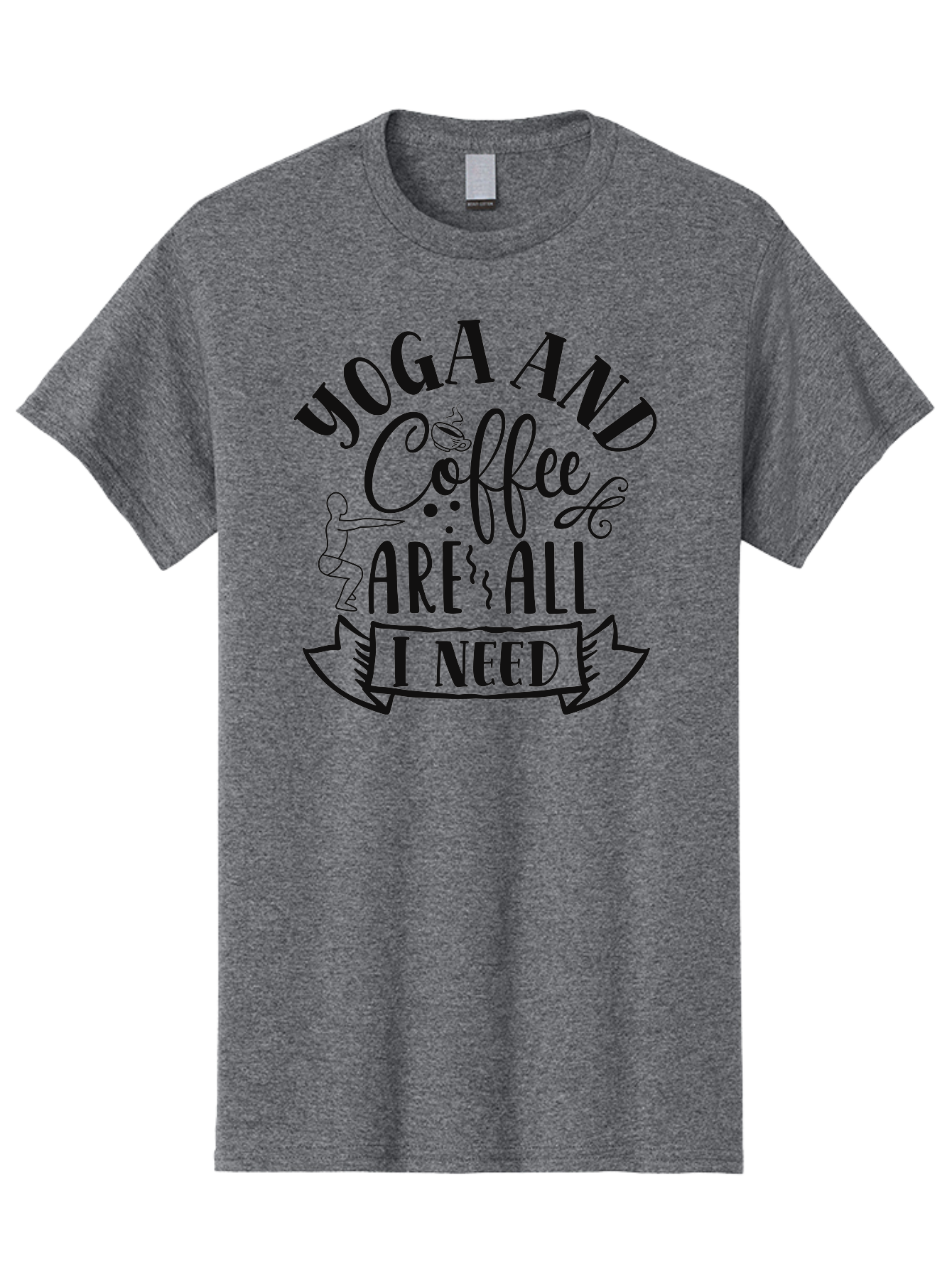 Yoga-And-Coffee-Are-All-I-Need Men'S Graphic Tee, 100% Cotton, Comfortable Casual Summer Wear, Machine Washable, Yoga And Coffee, Coffee Lover, Yoga Enthusiast, Mindfulness, Wellness, Relaxation, Coffee Break, Yoga Practice, Aad510 23
