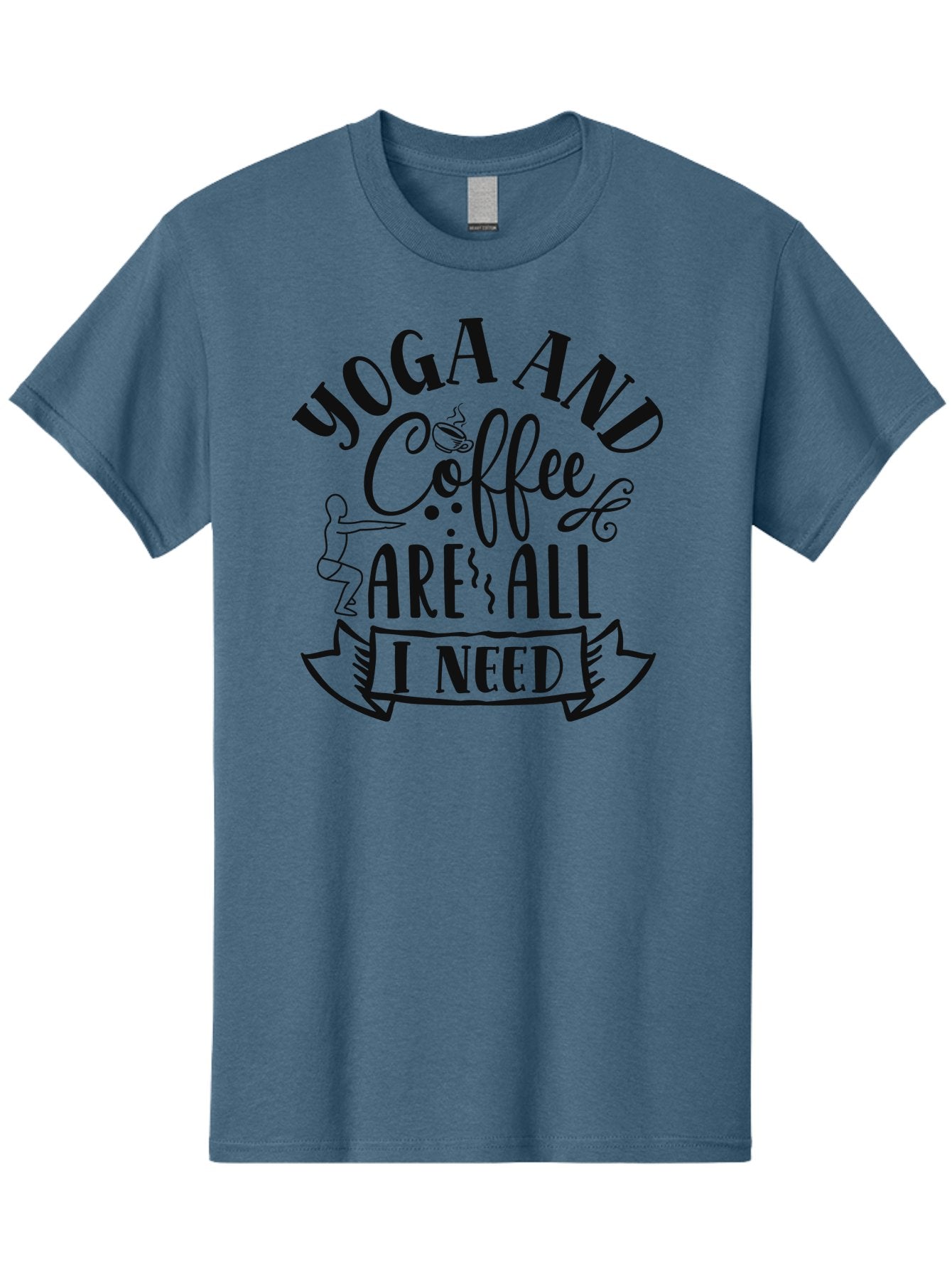 Yoga-And-Coffee-Are-All-I-Need Men'S Graphic Tee, 100% Cotton, Comfortable Casual Summer Wear, Machine Washable, Yoga And Coffee, Coffee Lover, Yoga Enthusiast, Mindfulness, Wellness, Relaxation, Coffee Break, Yoga Practice, Aad510