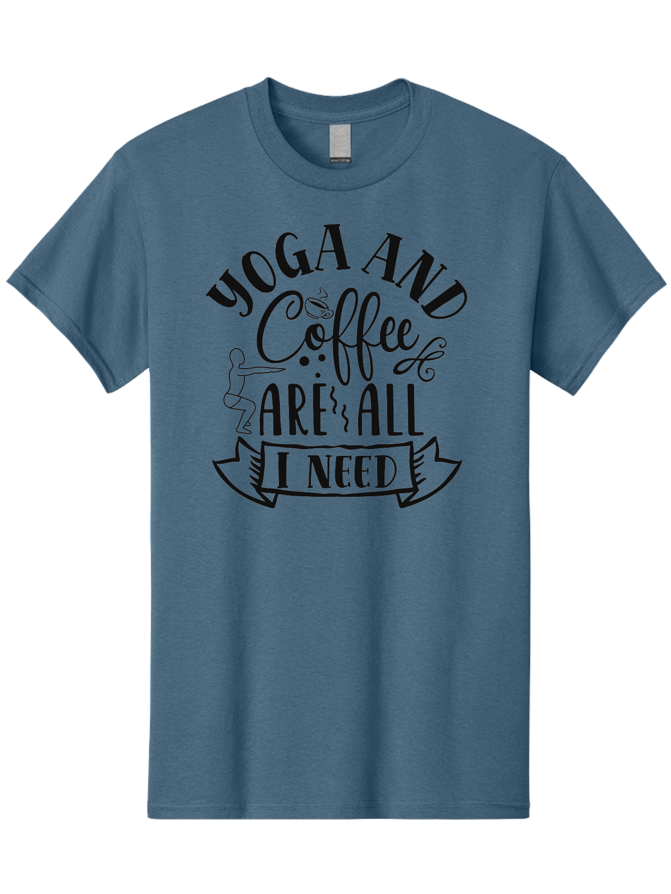 Yoga-And-Coffee-Are-All-I-Need Men'S Graphic Tee, 100% Cotton, Comfortable Casual Summer Wear, Machine Washable, Yoga And Coffee, Coffee Lover, Yoga Enthusiast, Mindfulness, Wellness, Relaxation, Coffee Break, Yoga Practice, Aad510 19