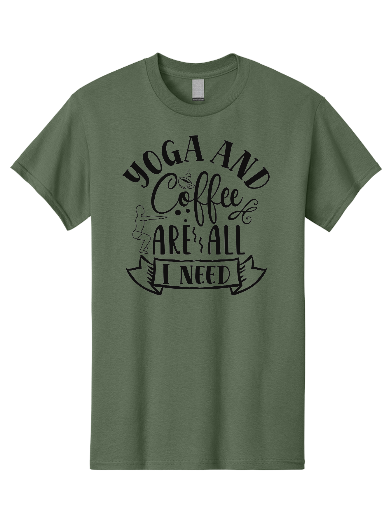 Yoga-And-Coffee-Are-All-I-Need Men'S Graphic Tee, 100% Cotton, Comfortable Casual Summer Wear, Machine Washable, Yoga And Coffee, Coffee Lover, Yoga Enthusiast, Mindfulness, Wellness, Relaxation, Coffee Break, Yoga Practice, Aad510