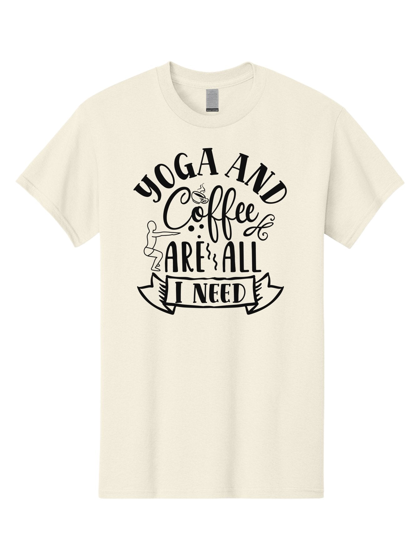 Yoga-And-Coffee-Are-All-I-Need Men'S Graphic Tee, 100% Cotton, Comfortable Casual Summer Wear, Machine Washable, Yoga And Coffee, Coffee Lover, Yoga Enthusiast, Mindfulness, Wellness, Relaxation, Coffee Break, Yoga Practice, Aad510 5