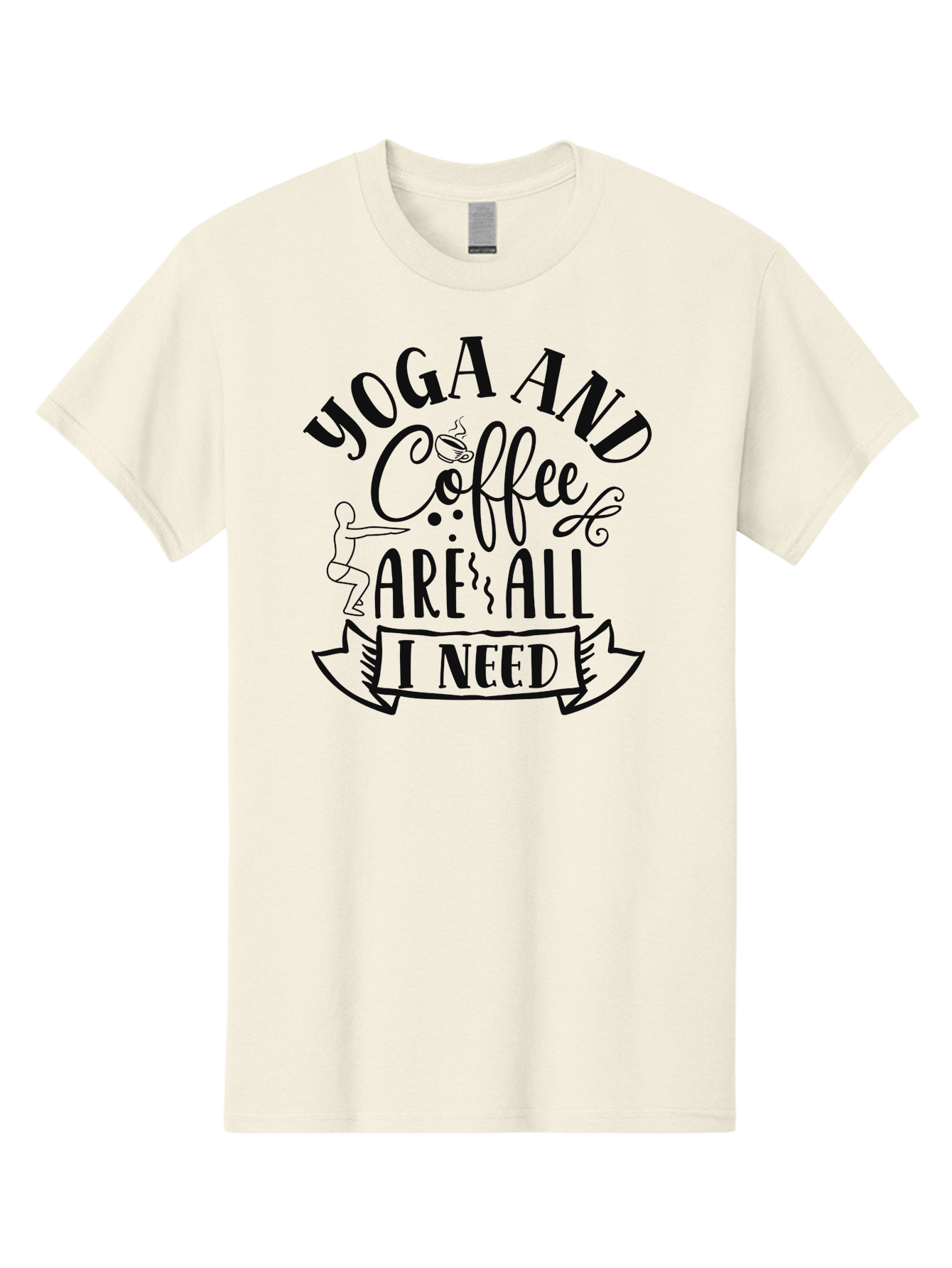 Yoga-And-Coffee-Are-All-I-Need Men'S Graphic Tee, 100% Cotton, Comfortable Casual Summer Wear, Machine Washable, Yoga And Coffee, Coffee Lover, Yoga Enthusiast, Mindfulness, Wellness, Relaxation, Coffee Break, Yoga Practice, Aad510 15