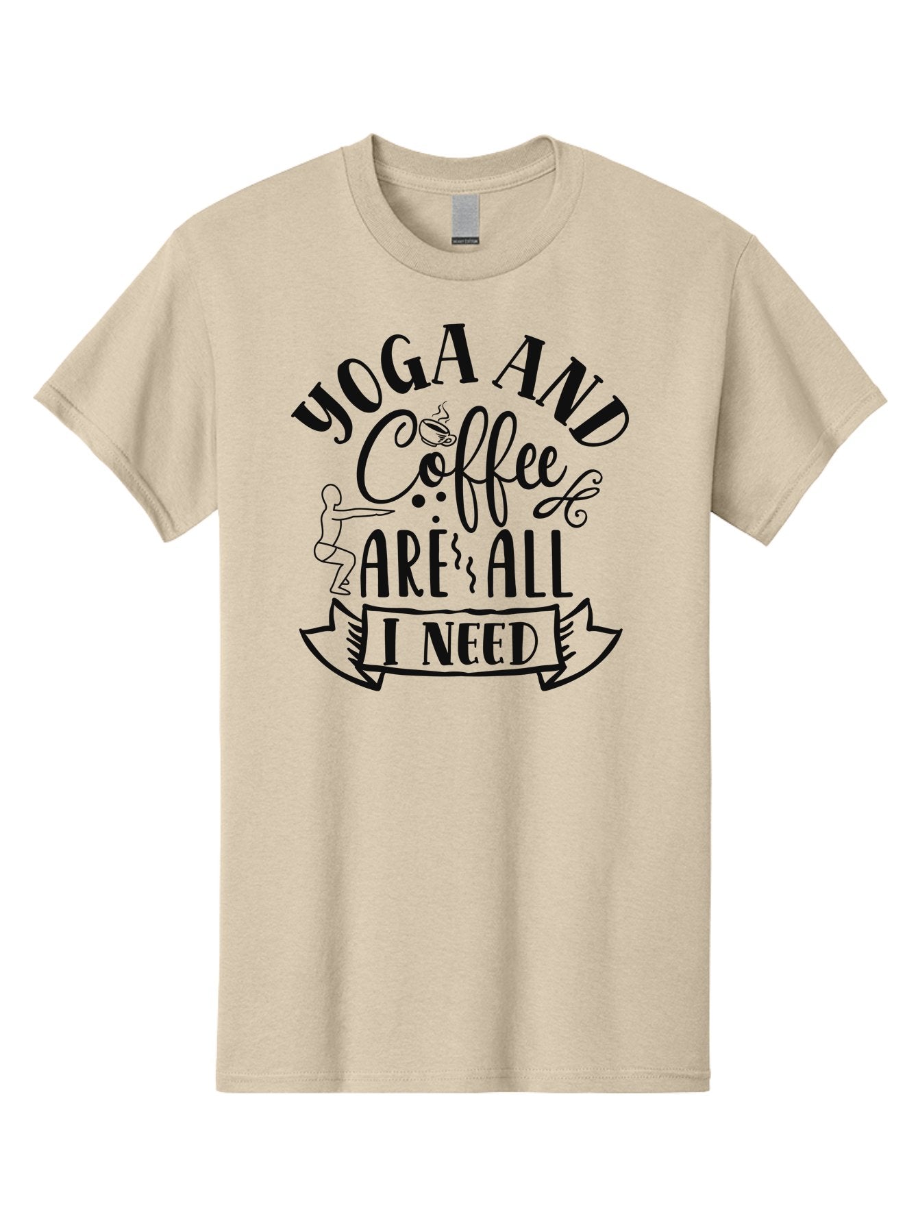 Yoga-And-Coffee-Are-All-I-Need Men'S Graphic Tee, 100% Cotton, Comfortable Casual Summer Wear, Machine Washable, Yoga And Coffee, Coffee Lover, Yoga Enthusiast, Mindfulness, Wellness, Relaxation, Coffee Break, Yoga Practice, Aad510 10