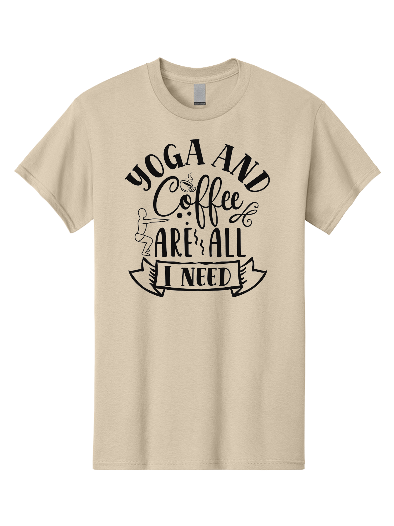Yoga-And-Coffee-Are-All-I-Need Men'S Graphic Tee, 100% Cotton, Comfortable Casual Summer Wear, Machine Washable, Yoga And Coffee, Coffee Lover, Yoga Enthusiast, Mindfulness, Wellness, Relaxation, Coffee Break, Yoga Practice, Aad510 27