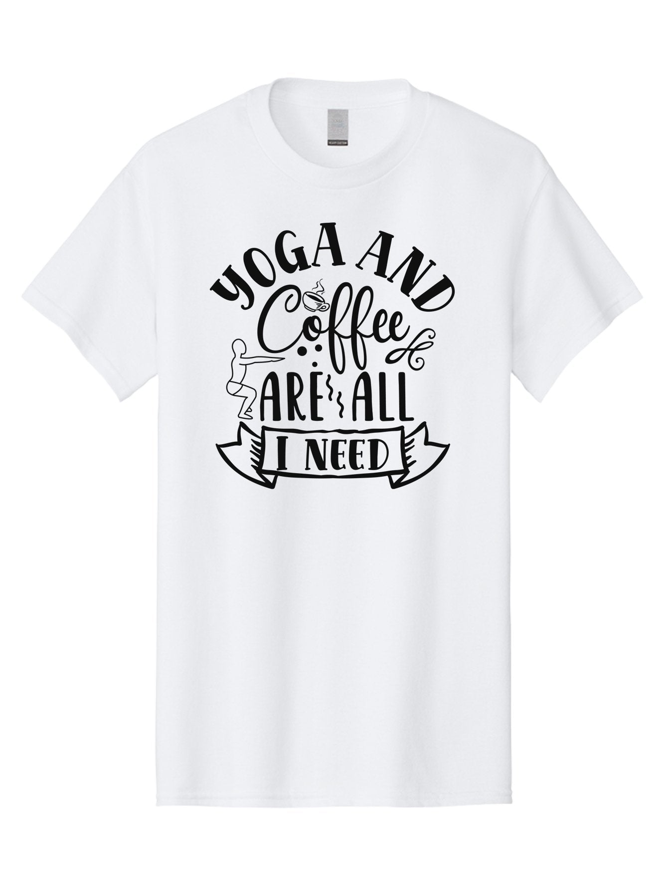 Yoga-And-Coffee-Are-All-I-Need Men'S Graphic Tee, 100% Cotton, Comfortable Casual Summer Wear, Machine Washable, Yoga And Coffee, Coffee Lover, Yoga Enthusiast, Mindfulness, Wellness, Relaxation, Coffee Break, Yoga Practice, Aad510 13