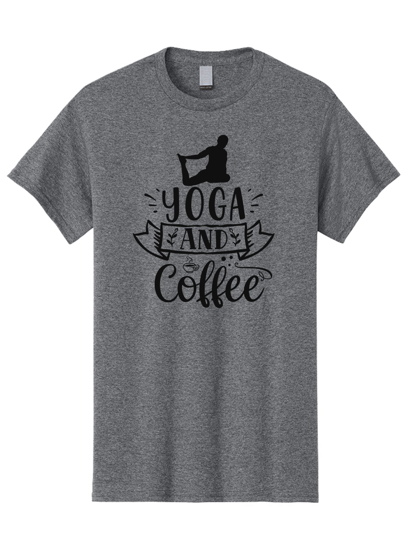 Yoga-And-Coffee Men'S Graphic Tee, 100% Cotton, Comfortable Casual Summer Wear, Machine Washable, Yoga, Coffee, Mindfulness, Wellness, Relaxation, Meditation, Healthy Lifestyle, Self-Care, Coffee Break, Balance Aad511 5