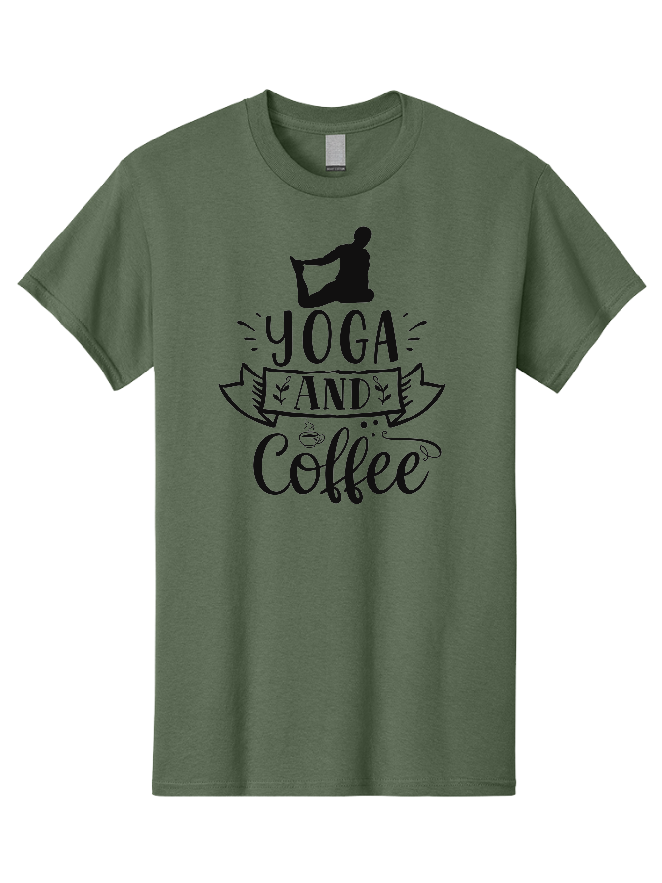 Yoga-And-Coffee Men'S Graphic Tee, 100% Cotton, Comfortable Casual Summer Wear, Machine Washable, Yoga, Coffee, Mindfulness, Wellness, Relaxation, Meditation, Healthy Lifestyle, Self-Care, Coffee Break, Balance Aad511 5