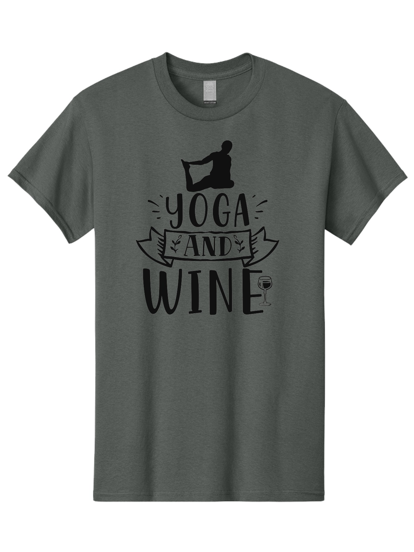Yoga-And-Wine Men'S Graphic Tee, 100% Cotton, Comfortable Casual Summer Wear, Machine Washable, Yoga And Wine, Zen, Mindfulness, Relaxation, Yoga Poses, Wine Glasses, Wellness, Self-Care, Meditation, Calm Atmosphere, Yoga Lifestyle, Aad512 3
