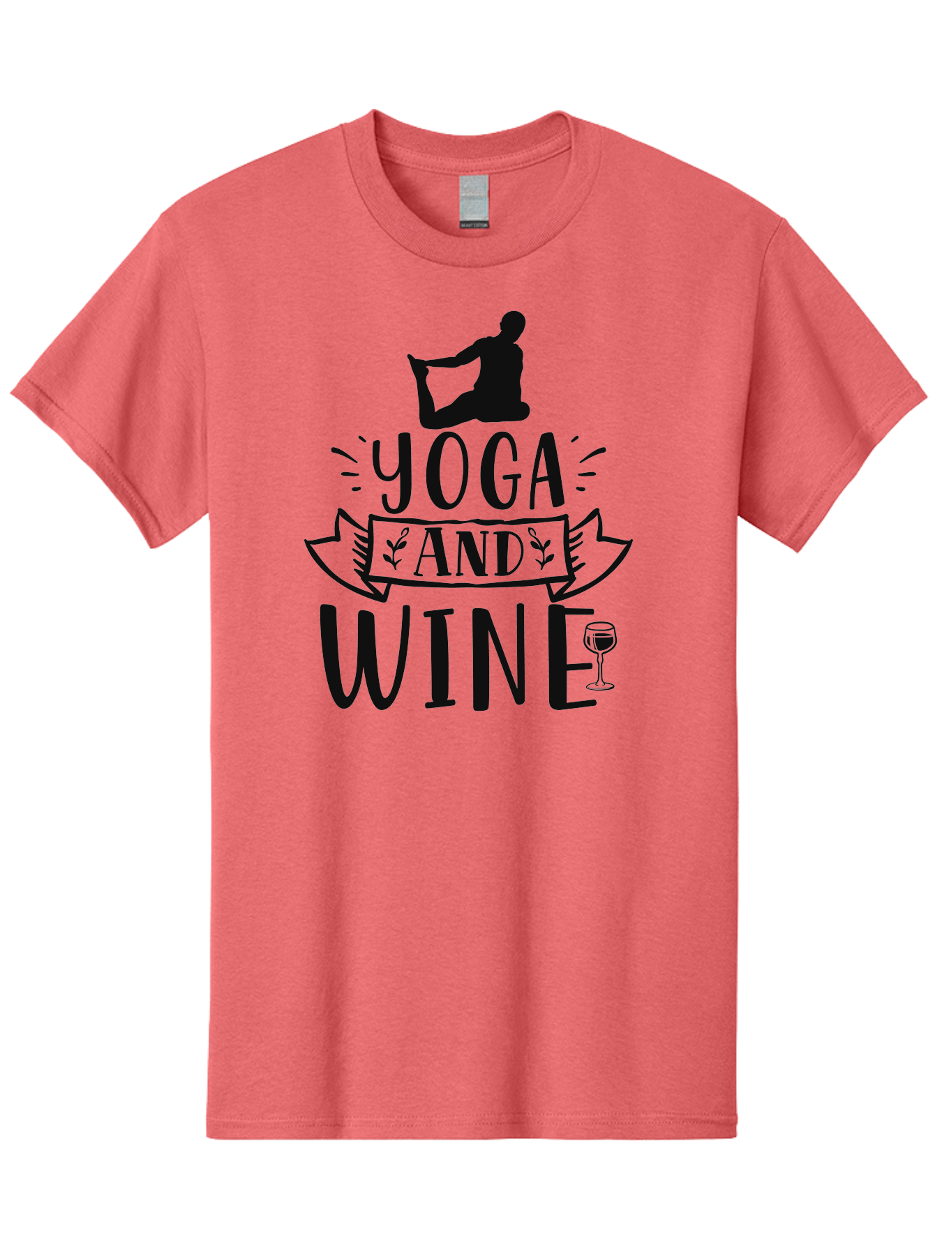 Yoga-And-Wine Men'S Graphic Tee, 100% Cotton, Comfortable Casual Summer Wear, Machine Washable, Yoga And Wine, Zen, Mindfulness, Relaxation, Yoga Poses, Wine Glasses, Wellness, Self-Care, Meditation, Calm Atmosphere, Yoga Lifestyle, Aad512 5