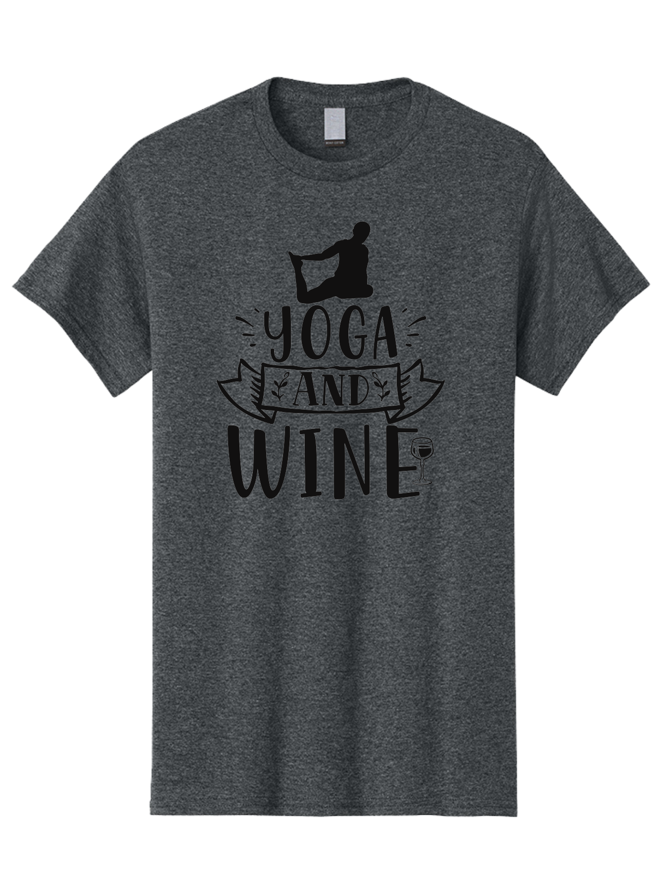 Yoga-And-Wine Men'S Graphic Tee, 100% Cotton, Comfortable Casual Summer Wear, Machine Washable, Yoga And Wine, Zen, Mindfulness, Relaxation, Yoga Poses, Wine Glasses, Wellness, Self-Care, Meditation, Calm Atmosphere, Yoga Lifestyle, Aad512