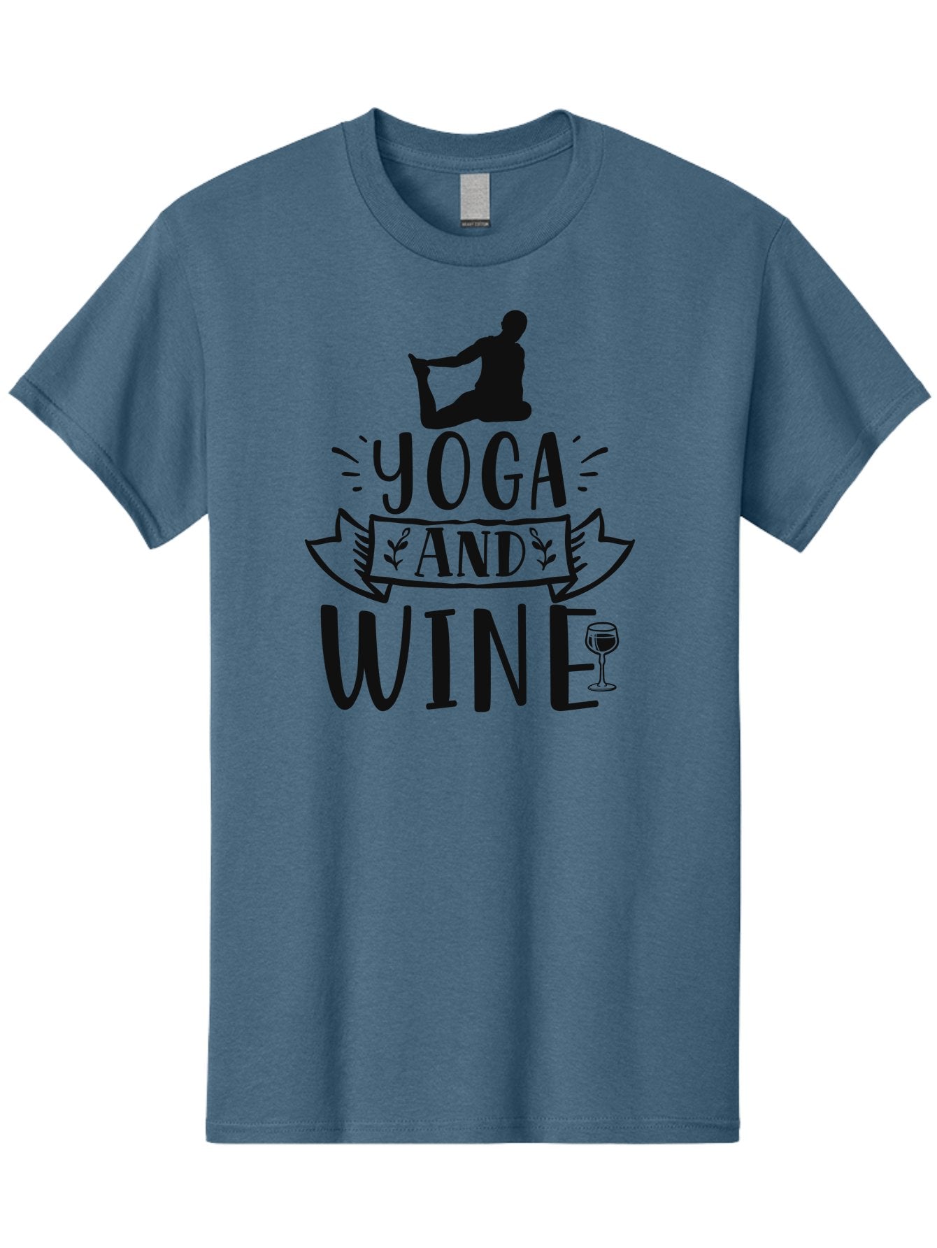 Yoga-And-Wine Men'S Graphic Tee, 100% Cotton, Comfortable Casual Summer Wear, Machine Washable, Yoga And Wine, Zen, Mindfulness, Relaxation, Yoga Poses, Wine Glasses, Wellness, Self-Care, Meditation, Calm Atmosphere, Yoga Lifestyle, Aad512 6
