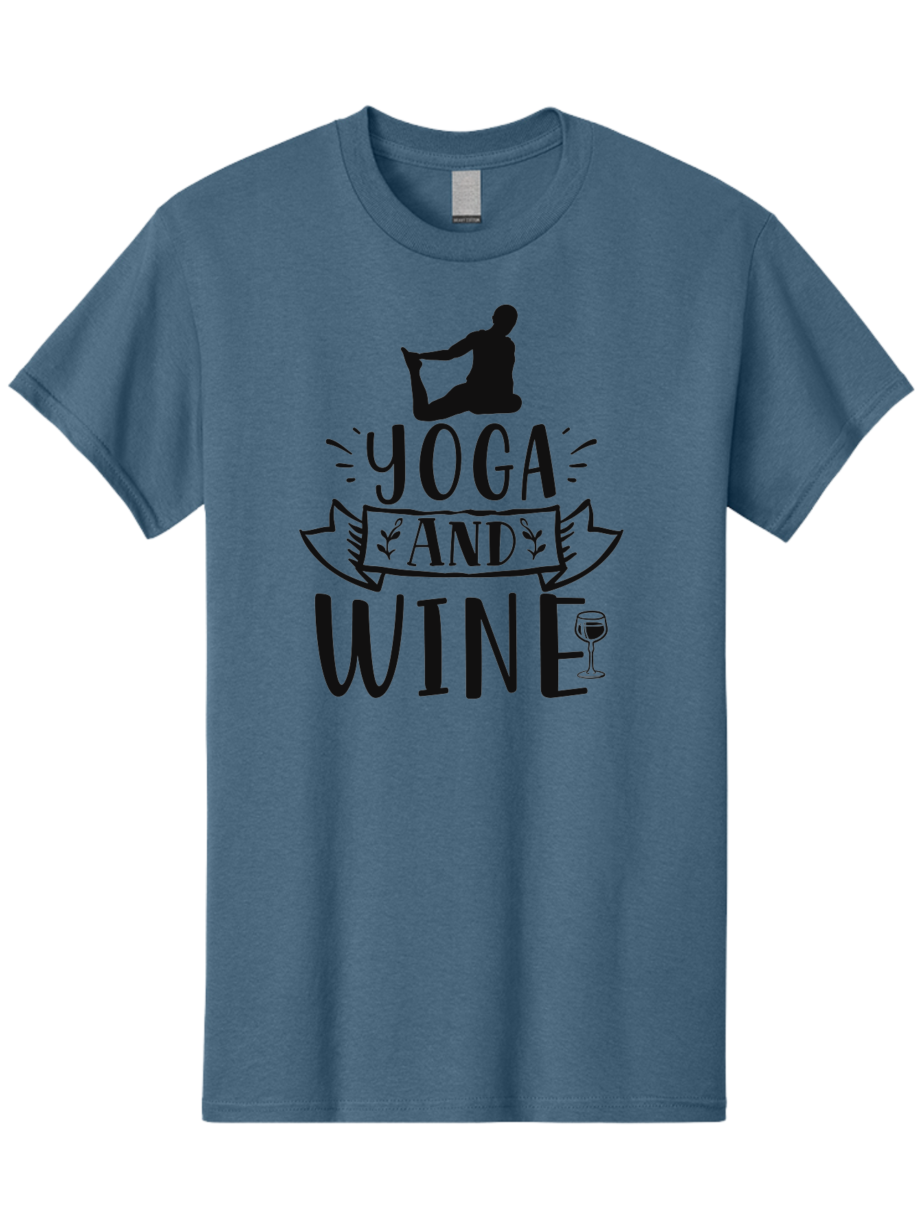 Yoga-And-Wine Men'S Graphic Tee, 100% Cotton, Comfortable Casual Summer Wear, Machine Washable, Yoga And Wine, Zen, Mindfulness, Relaxation, Yoga Poses, Wine Glasses, Wellness, Self-Care, Meditation, Calm Atmosphere, Yoga Lifestyle, Aad512 13