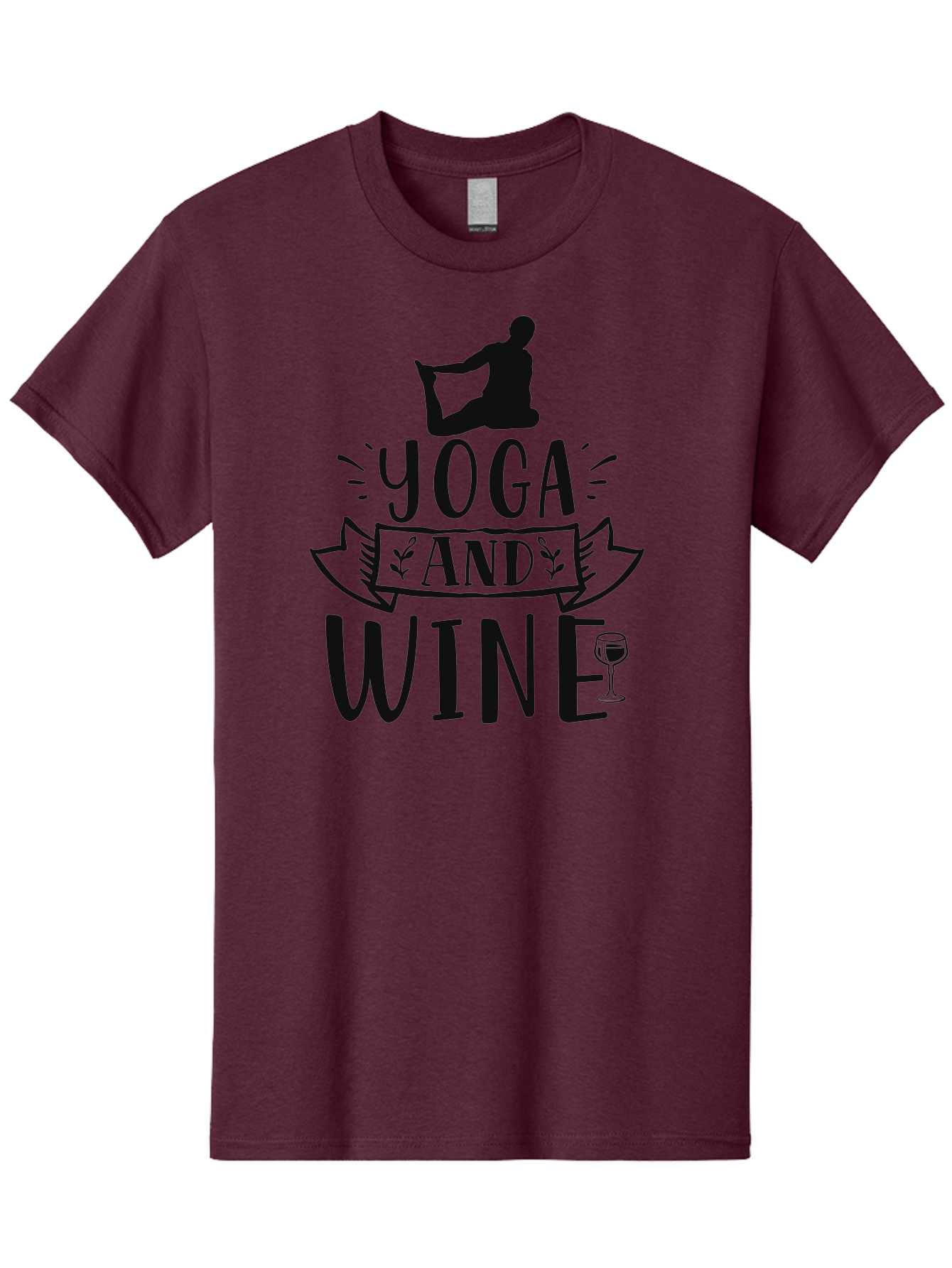 Yoga-And-Wine Men'S Graphic Tee, 100% Cotton, Comfortable Casual Summer Wear, Machine Washable, Yoga And Wine, Zen, Mindfulness, Relaxation, Yoga Poses, Wine Glasses, Wellness, Self-Care, Meditation, Calm Atmosphere, Yoga Lifestyle, Aad512 29