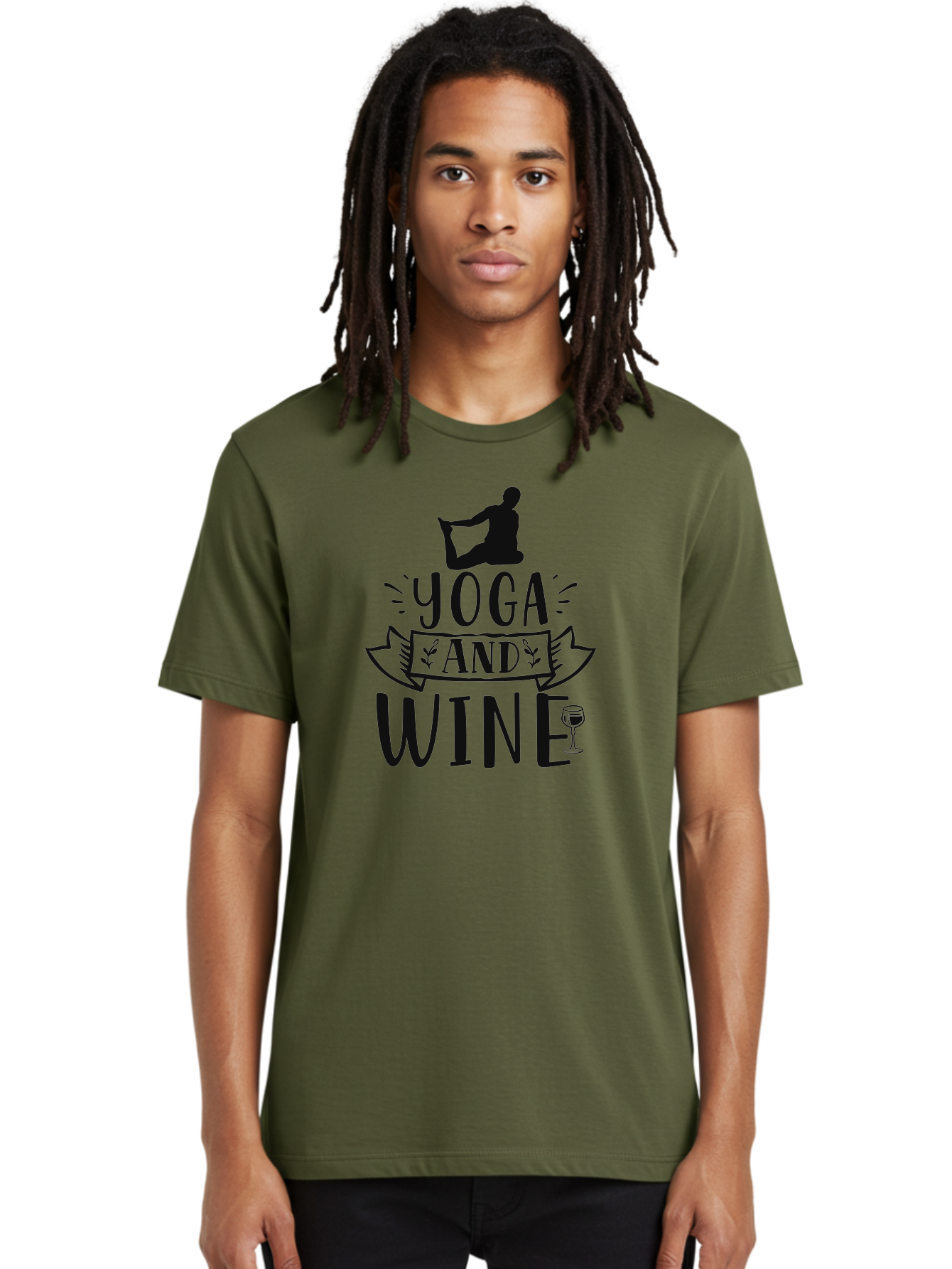 Yoga-And-Wine Men'S Graphic Tee, 100% Cotton, Comfortable Casual Summer Wear, Machine Washable, Yoga And Wine, Zen, Mindfulness, Relaxation, Yoga Poses, Wine Glasses, Wellness, Self-Care, Meditation, Calm Atmosphere, Yoga Lifestyle, Aad512 16