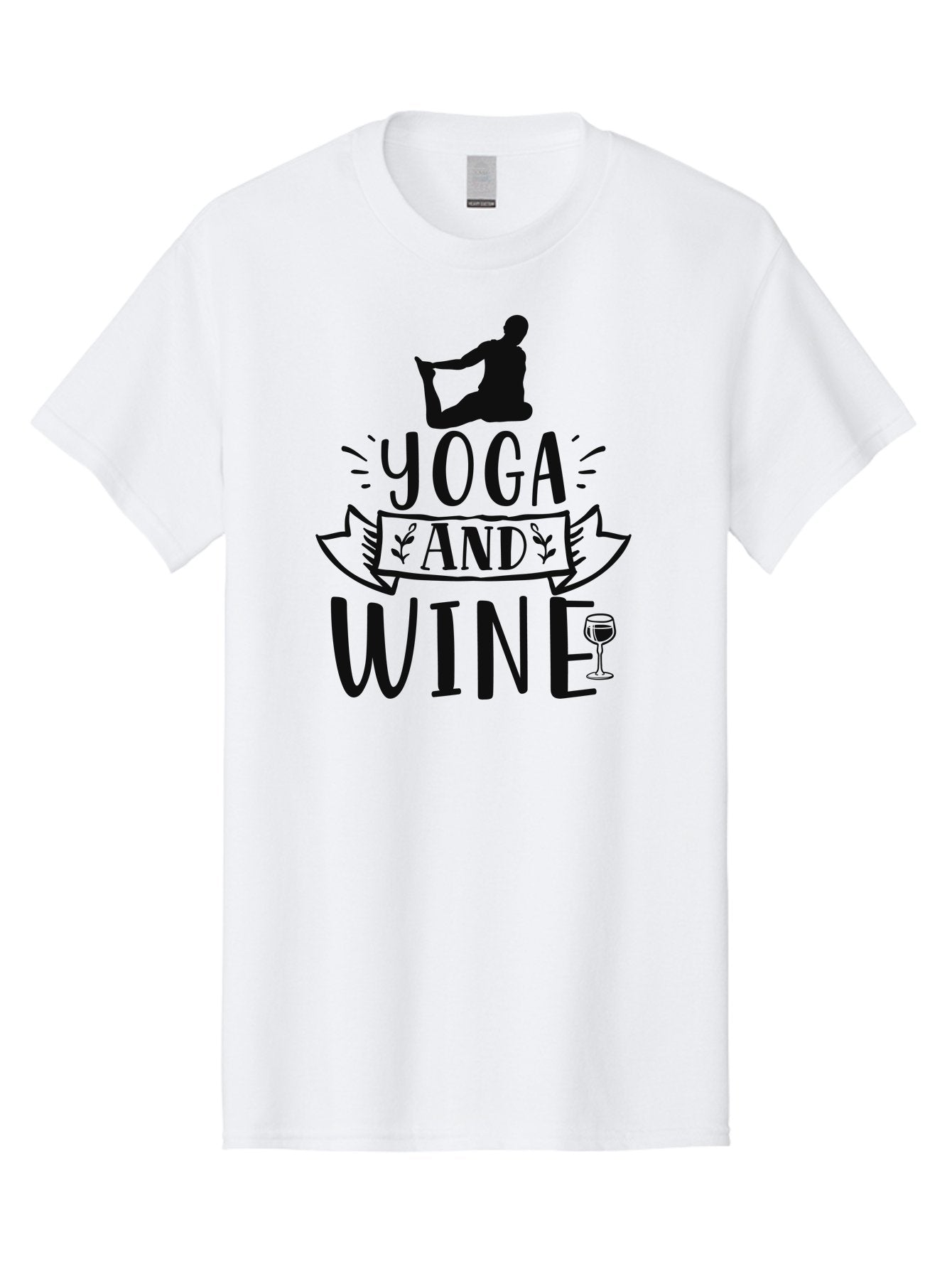 Yoga-And-Wine Men'S Graphic Tee, 100% Cotton, Comfortable Casual Summer Wear, Machine Washable, Yoga And Wine, Zen, Mindfulness, Relaxation, Yoga Poses, Wine Glasses, Wellness, Self-Care, Meditation, Calm Atmosphere, Yoga Lifestyle, Aad512 4