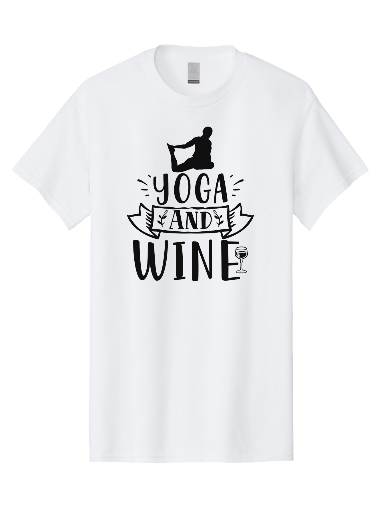 Yoga-And-Wine Men'S Graphic Tee, 100% Cotton, Comfortable Casual Summer Wear, Machine Washable, Yoga And Wine, Zen, Mindfulness, Relaxation, Yoga Poses, Wine Glasses, Wellness, Self-Care, Meditation, Calm Atmosphere, Yoga Lifestyle, Aad512 23