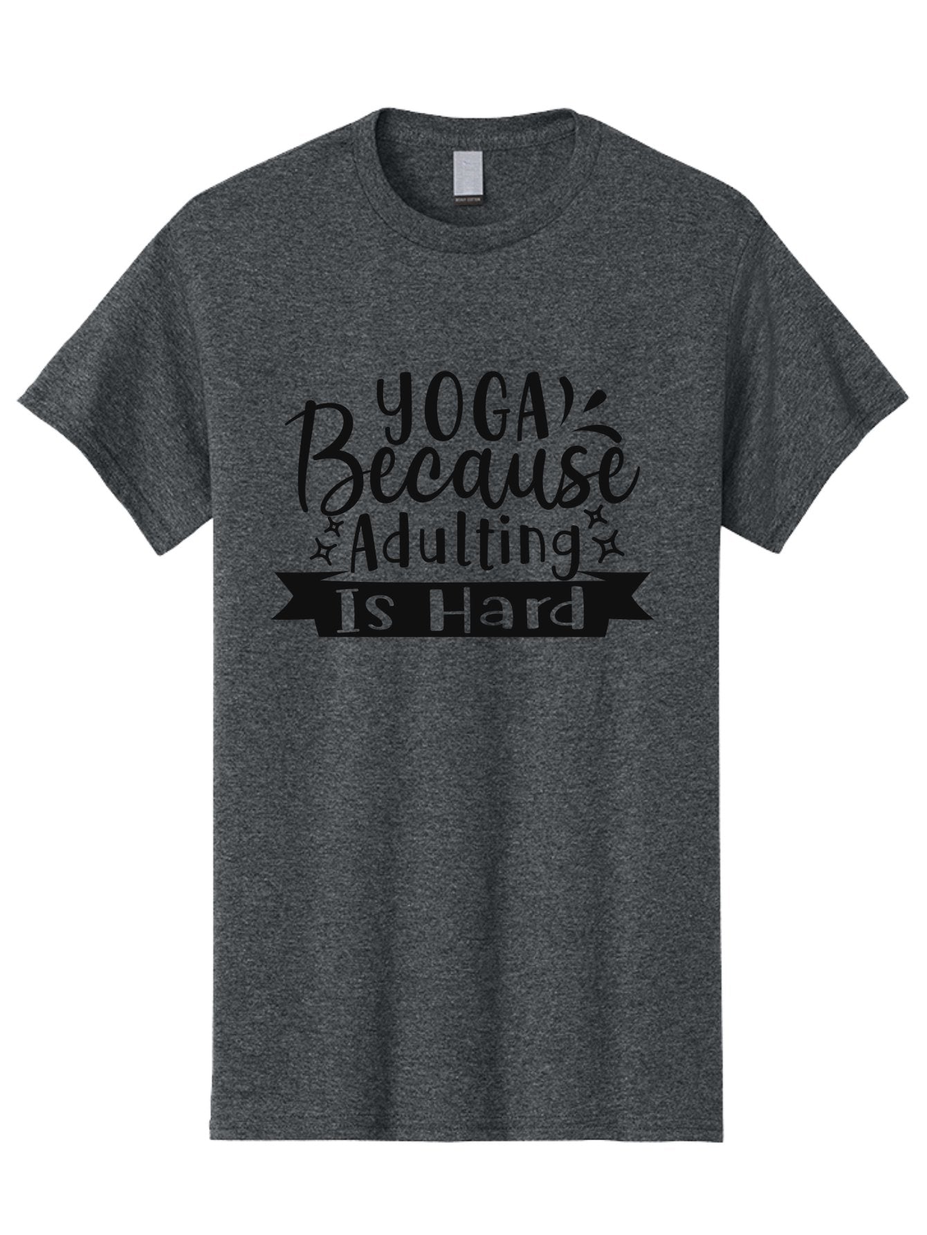 Yoga-Because-Adulting-Is-Hard Men'S Graphic Tee, 100% Cotton, Comfortable Casual Summer Wear, Machine Washable, Yoga Quotes, Humor, Adulting Struggles, Funny Sayings, Motivational Phrases, Mindfulness, Wellness, Self-Care, Yoga Inspiration, Aad513 7