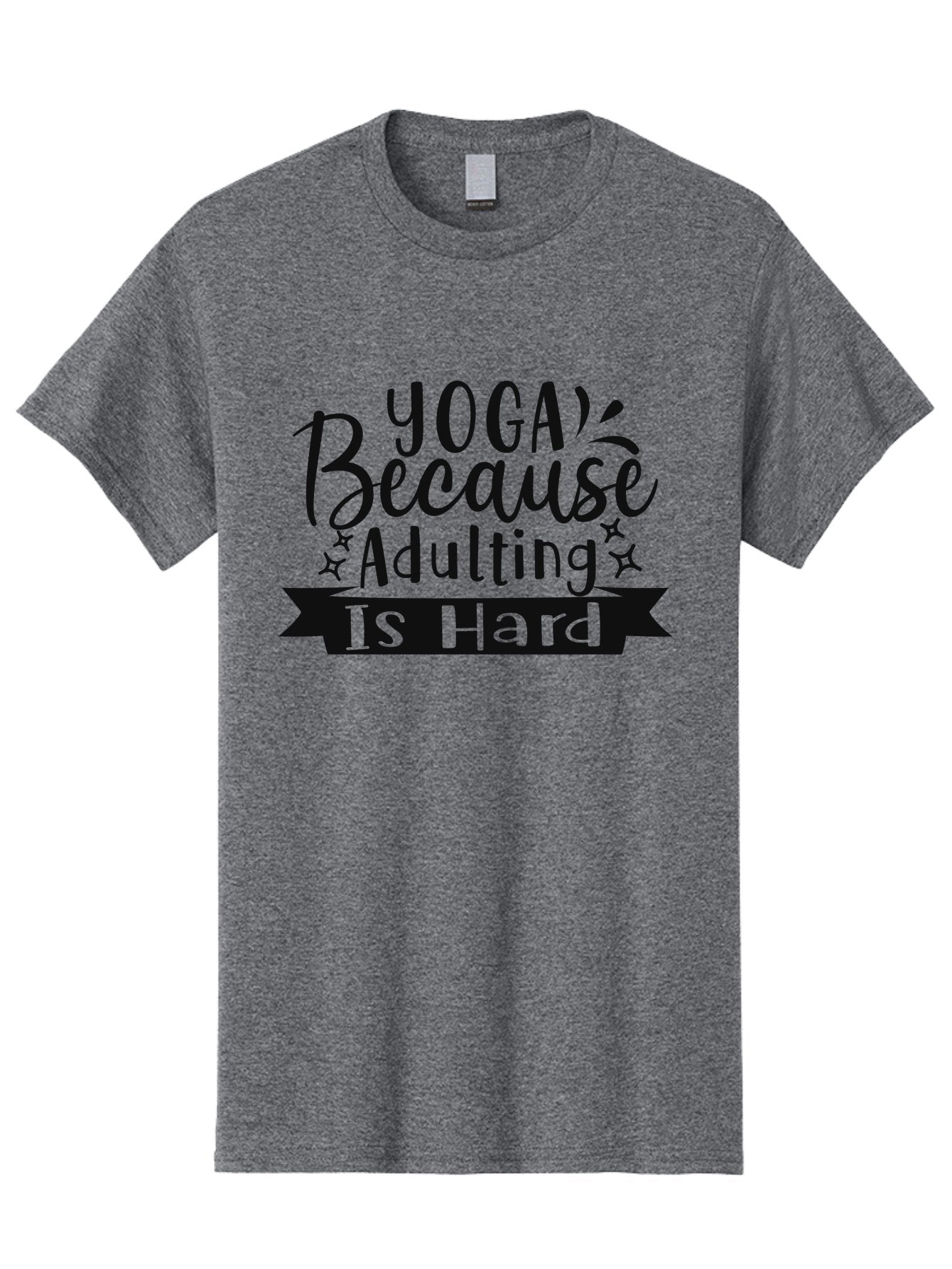 Yoga-Because-Adulting-Is-Hard Men'S Graphic Tee, 100% Cotton, Comfortable Casual Summer Wear, Machine Washable, Yoga Quotes, Humor, Adulting Struggles, Funny Sayings, Motivational Phrases, Mindfulness, Wellness, Self-Care, Yoga Inspiration, Aad513 8