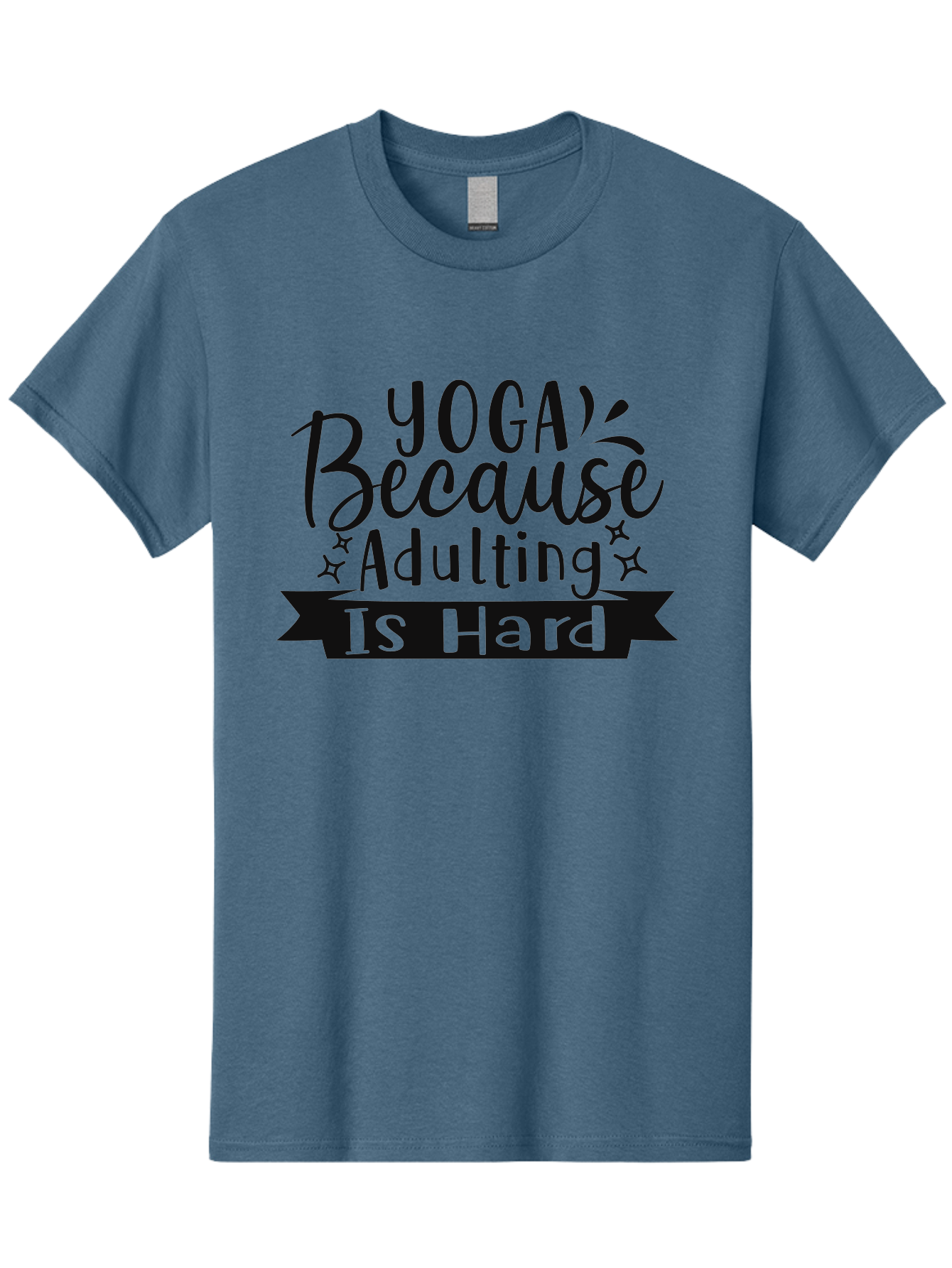 Yoga-Because-Adulting-Is-Hard Men'S Graphic Tee, 100% Cotton, Comfortable Casual Summer Wear, Machine Washable, Yoga Quotes, Humor, Adulting Struggles, Funny Sayings, Motivational Phrases, Mindfulness, Wellness, Self-Care, Yoga Inspiration, Aad513 23