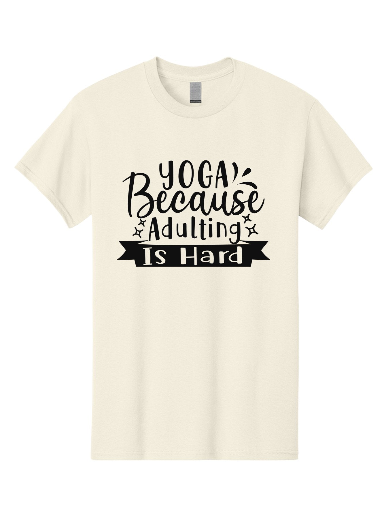 Yoga-Because-Adulting-Is-Hard Men'S Graphic Tee, 100% Cotton, Comfortable Casual Summer Wear, Machine Washable, Yoga Quotes, Humor, Adulting Struggles, Funny Sayings, Motivational Phrases, Mindfulness, Wellness, Self-Care, Yoga Inspiration, Aad513 12