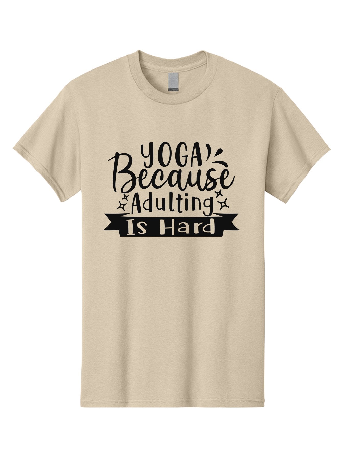Yoga-Because-Adulting-Is-Hard Men'S Graphic Tee, 100% Cotton, Comfortable Casual Summer Wear, Machine Washable, Yoga Quotes, Humor, Adulting Struggles, Funny Sayings, Motivational Phrases, Mindfulness, Wellness, Self-Care, Yoga Inspiration, Aad513 11