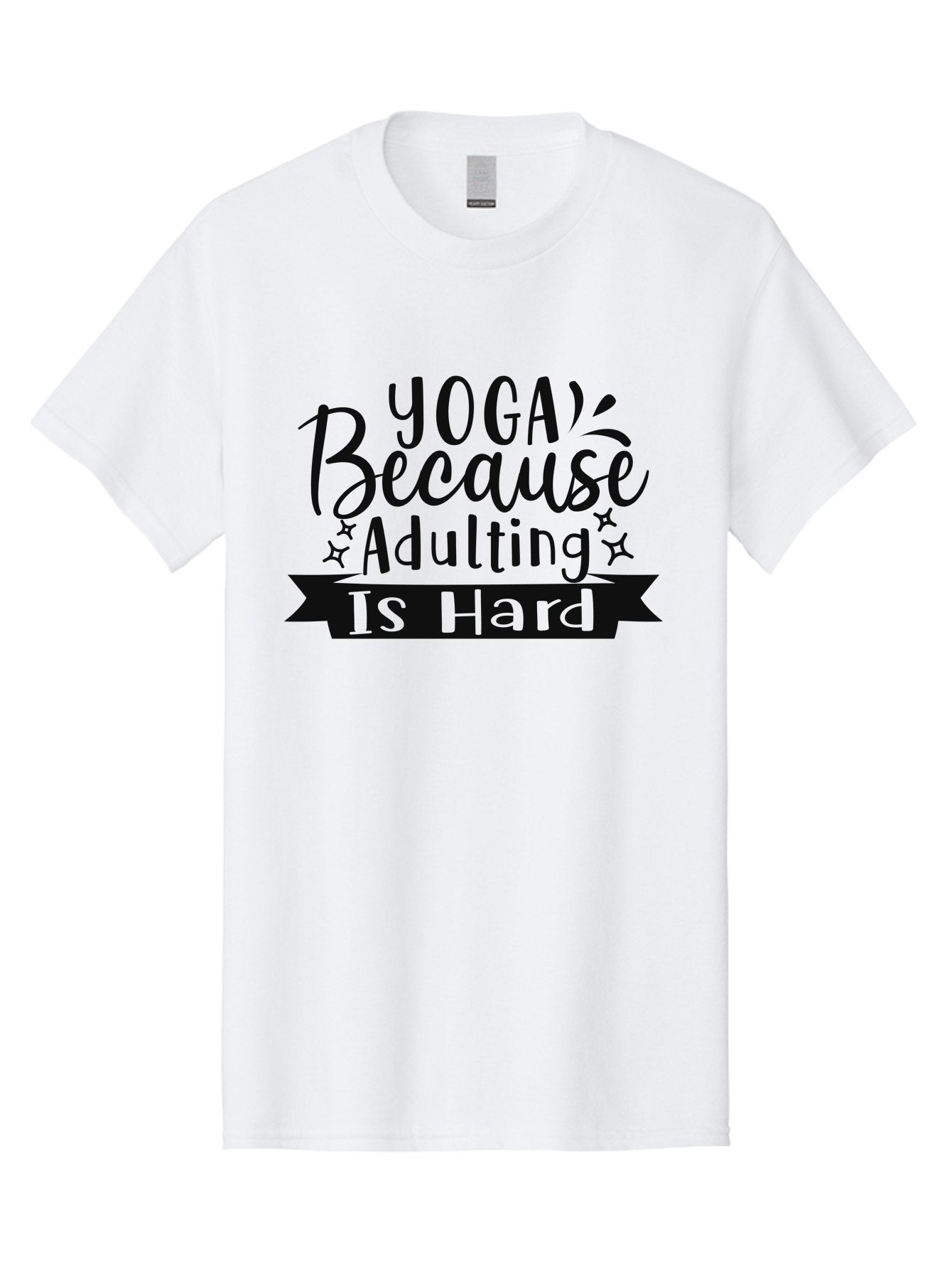 Yoga-Because-Adulting-Is-Hard Men'S Graphic Tee, 100% Cotton, Comfortable Casual Summer Wear, Machine Washable, Yoga Quotes, Humor, Adulting Struggles, Funny Sayings, Motivational Phrases, Mindfulness, Wellness, Self-Care, Yoga Inspiration, Aad513 10