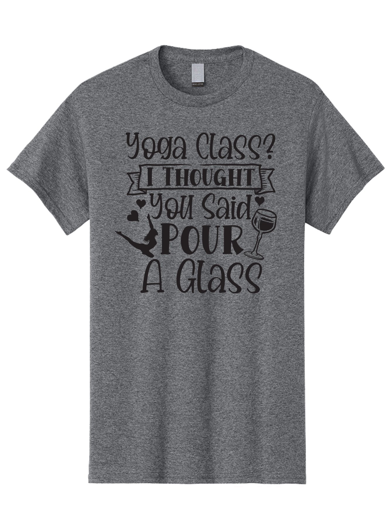 Yoga-Class-I-Thought-You-Said-Pour-A-Glass Men'S Graphic Tee, 100% Cotton, Comfortable Casual Summer Wear, Machine Washable, Yoga Humor, Funny Quote, Wine And Yoga, Pun, Humor Graphic, Wine Lover, Yoga Enthusiast, Witty Saying, Playful Design, Aad514 15