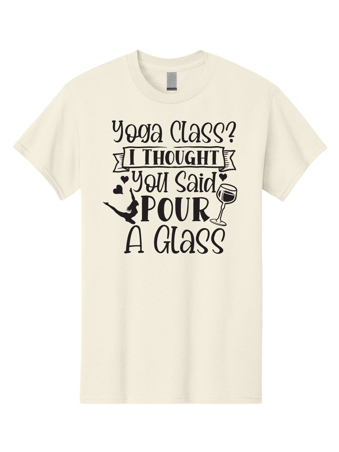 Yoga-Class-I-Thought-You-Said-Pour-A-Glass Men'S Graphic Tee, 100% Cotton, Comfortable Casual Summer Wear, Machine Washable, Yoga Humor, Funny Quote, Wine And Yoga, Pun, Humor Graphic, Wine Lover, Yoga Enthusiast, Witty Saying, Playful Design, Aad514 9