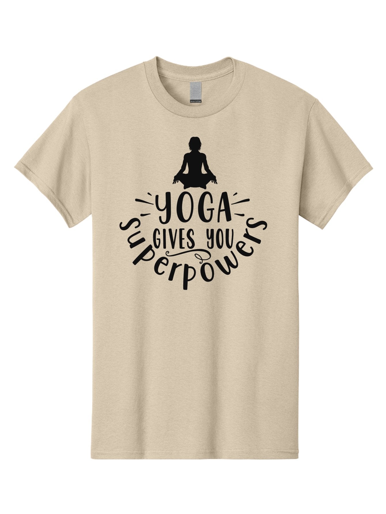 Yoga-Gives-You-Superpowers Men'S Graphic Tee, 100% Cotton, Comfortable Casual Summer Wear, Machine Washable, Yoga Benefits, Meditation, Mindfulness, Wellness, Fitness, Mental Health, Self Care, Yoga Practice, Inner Peace, Relaxation, Aad515
