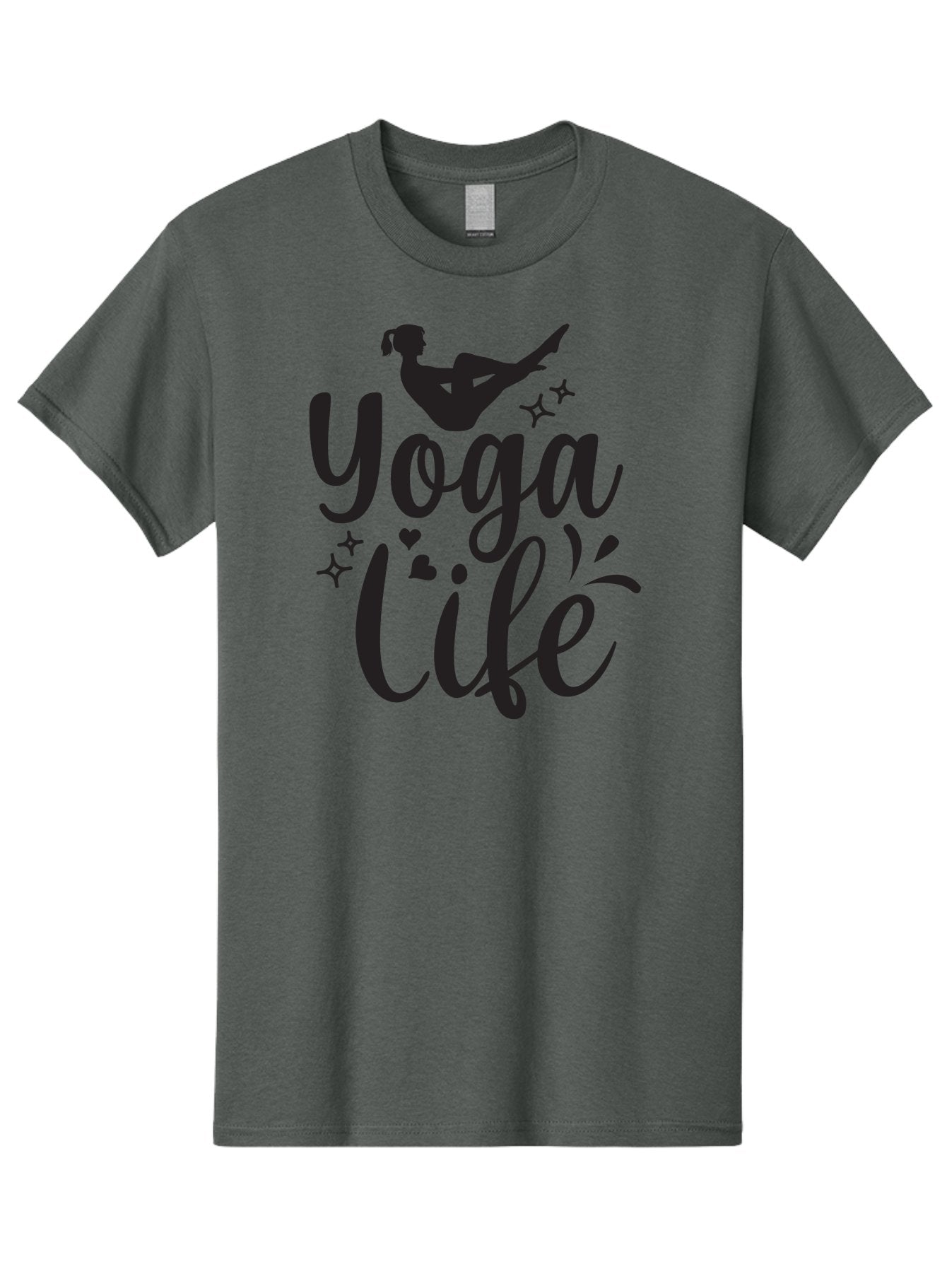 Yoga-Life Men'S Graphic Tee, 100% Cotton, Comfortable Casual Summer Wear, Machine Washable, Yoga Enthusiast, Silhouette Of A Yogi, Inspirational Quote, Wellness Lifestyle, Yoga Pose, Fitness Motivation, Meditation Practice, Yoga Love, Aad516 5