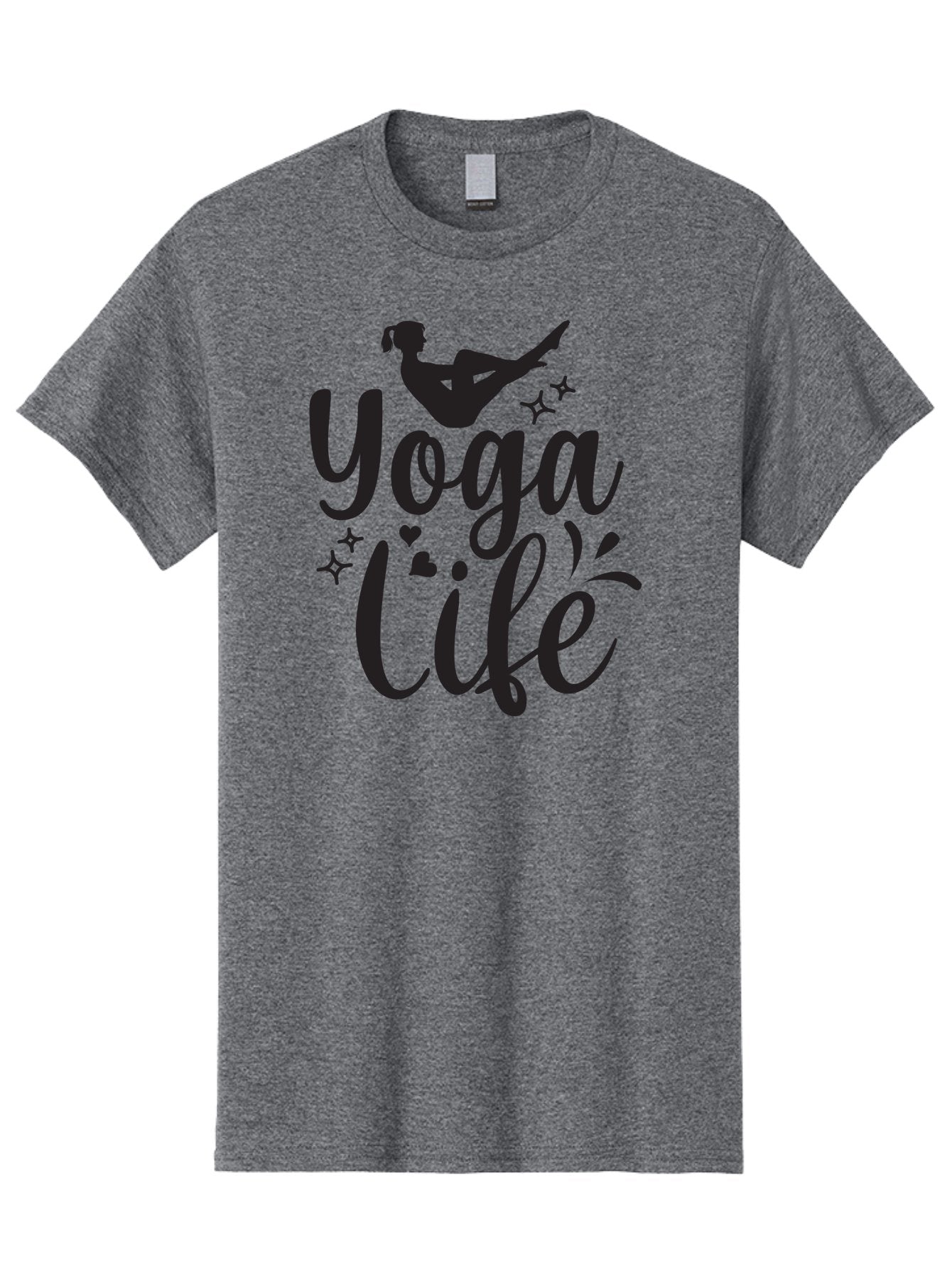 Yoga-Life Men'S Graphic Tee, 100% Cotton, Comfortable Casual Summer Wear, Machine Washable, Yoga Enthusiast, Silhouette Of A Yogi, Inspirational Quote, Wellness Lifestyle, Yoga Pose, Fitness Motivation, Meditation Practice, Yoga Love, Aad516