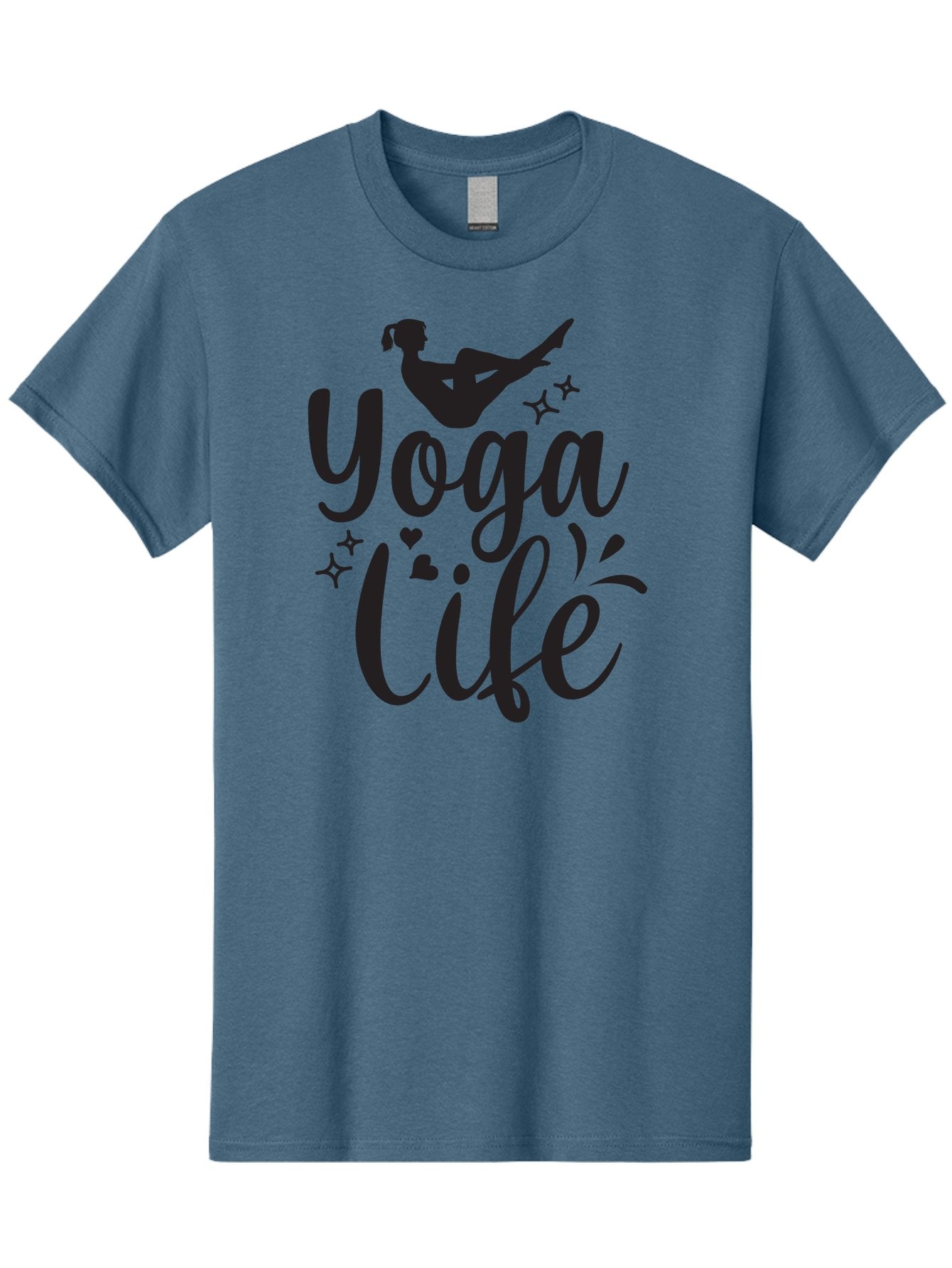 Yoga-Life Men'S Graphic Tee, 100% Cotton, Comfortable Casual Summer Wear, Machine Washable, Yoga Enthusiast, Silhouette Of A Yogi, Inspirational Quote, Wellness Lifestyle, Yoga Pose, Fitness Motivation, Meditation Practice, Yoga Love, Aad516 3