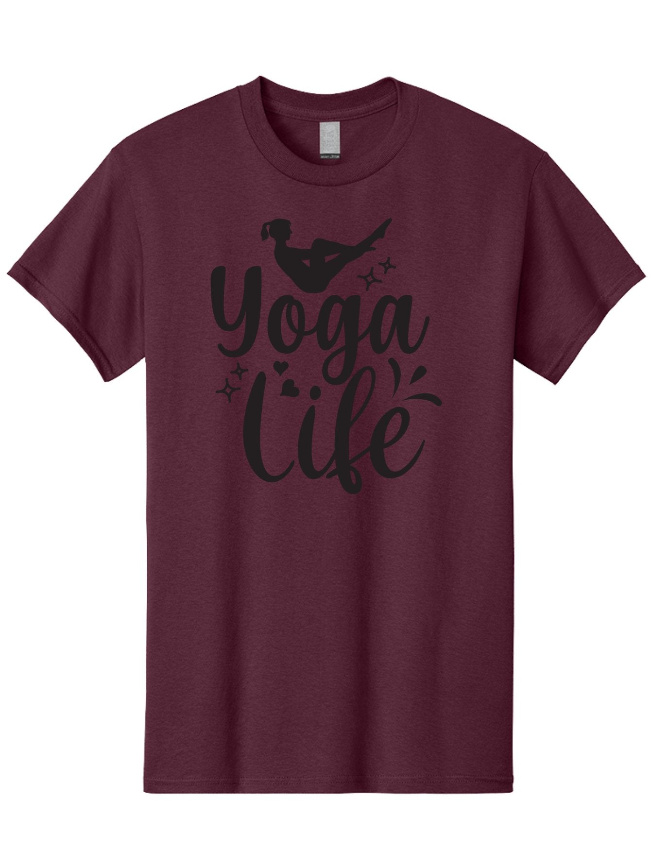Yoga-Life Men'S Graphic Tee, 100% Cotton, Comfortable Casual Summer Wear, Machine Washable, Yoga Enthusiast, Silhouette Of A Yogi, Inspirational Quote, Wellness Lifestyle, Yoga Pose, Fitness Motivation, Meditation Practice, Yoga Love, Aad516 11