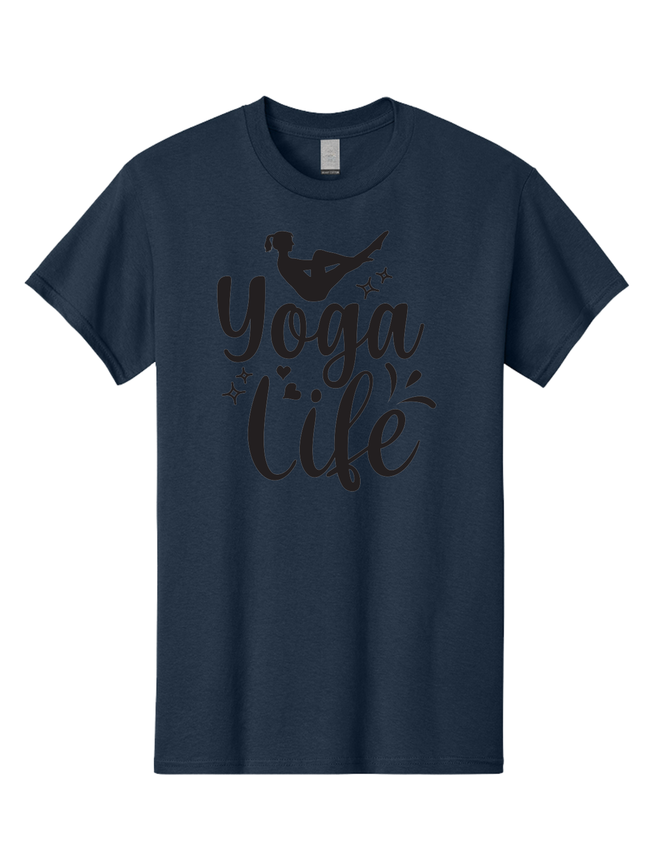Yoga-Life Men'S Graphic Tee, 100% Cotton, Comfortable Casual Summer Wear, Machine Washable, Yoga Enthusiast, Silhouette Of A Yogi, Inspirational Quote, Wellness Lifestyle, Yoga Pose, Fitness Motivation, Meditation Practice, Yoga Love, Aad516