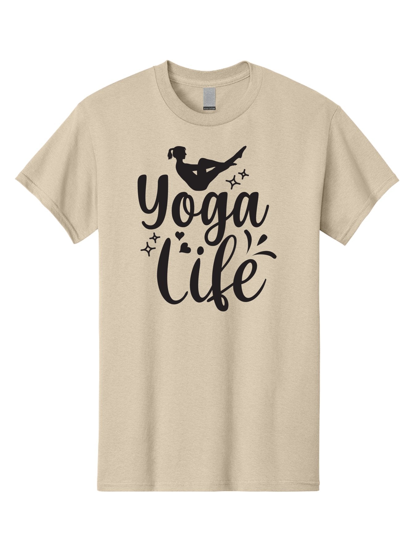 Yoga-Life Men'S Graphic Tee, 100% Cotton, Comfortable Casual Summer Wear, Machine Washable, Yoga Enthusiast, Silhouette Of A Yogi, Inspirational Quote, Wellness Lifestyle, Yoga Pose, Fitness Motivation, Meditation Practice, Yoga Love, Aad516
