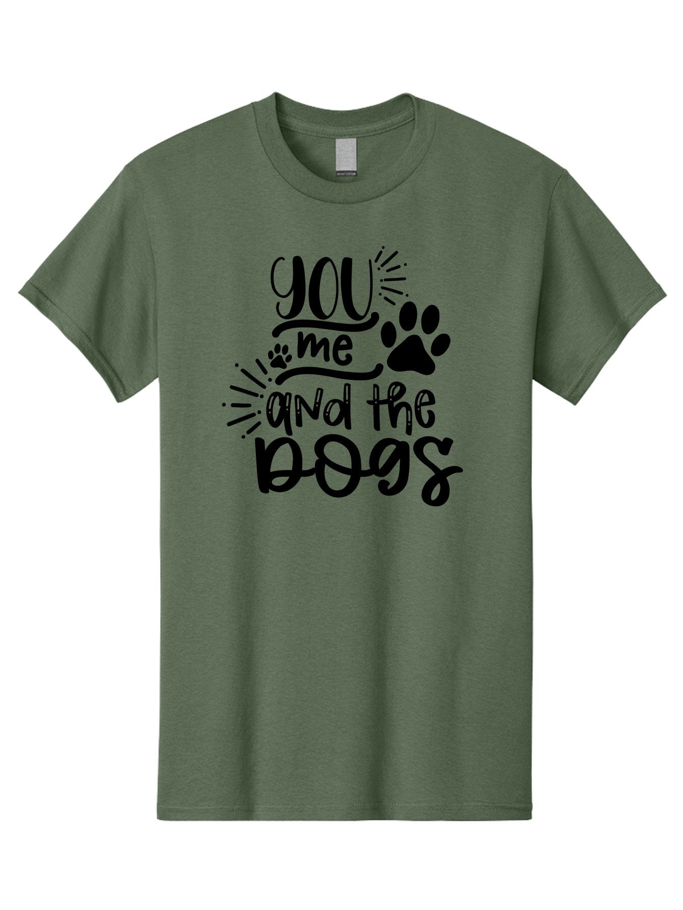 You-Me-And-The-Dogs Men'S Graphic Tee, 100% Cotton, Comfortable Casual Summer Wear, Machine Washable, Cute Dog Quote, Funny Dog Sayings, Dog Lover Gift, Paw Print Design, Dog Mom Quote, Dog Dad Quote, Pet Love, Dog Text Art Aad517 11