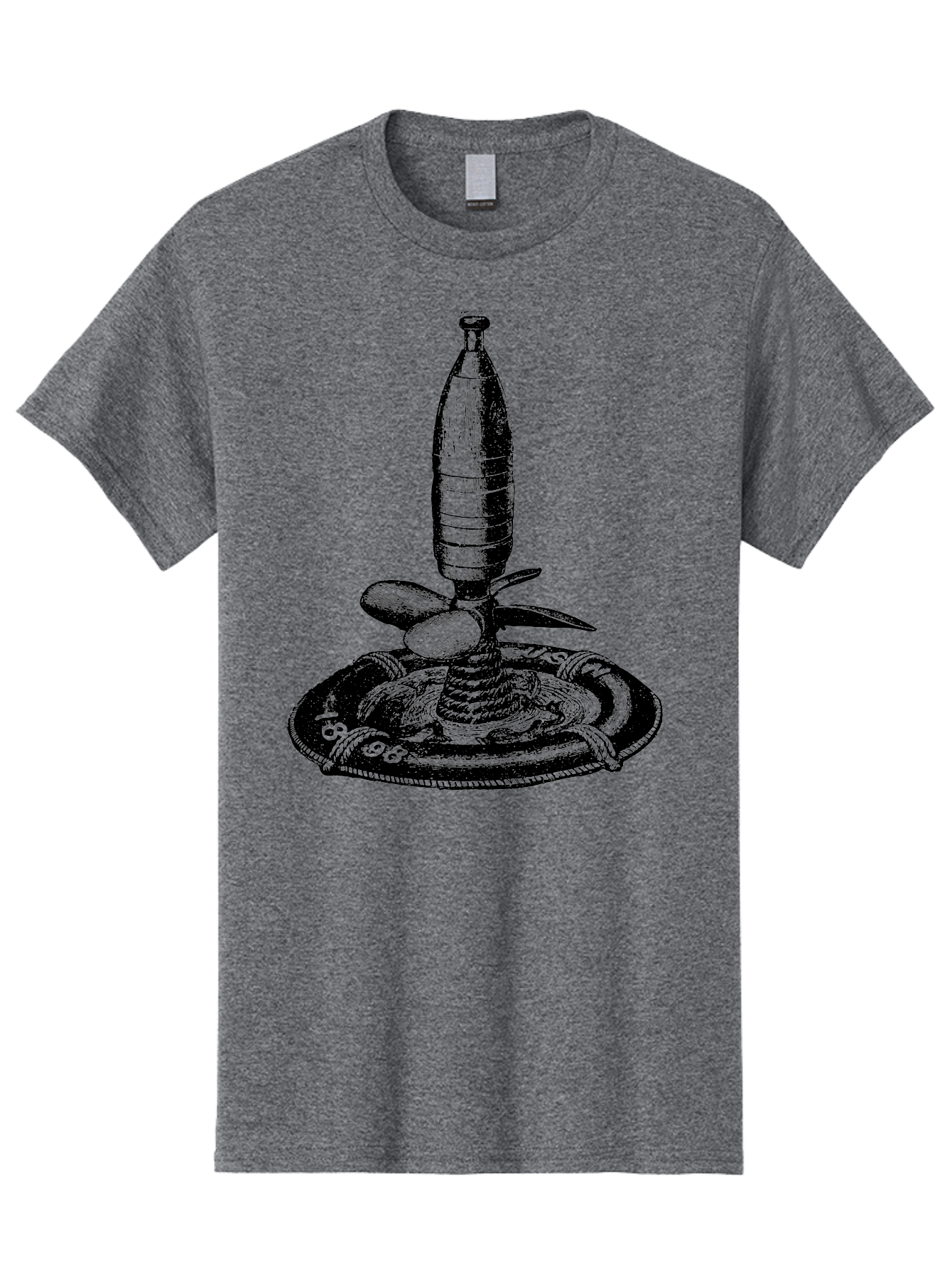 Bomb Men'S Graphic Tee, 100% Cotton, Comfortable Casual Summer Wear, Machine Washable, Explosive Device, Bomb Illustration, Vintage Artwork, Bomb On Plate, Coiled Spring, Detailed Engraving, Historical Graphic, War Symbol Aad519