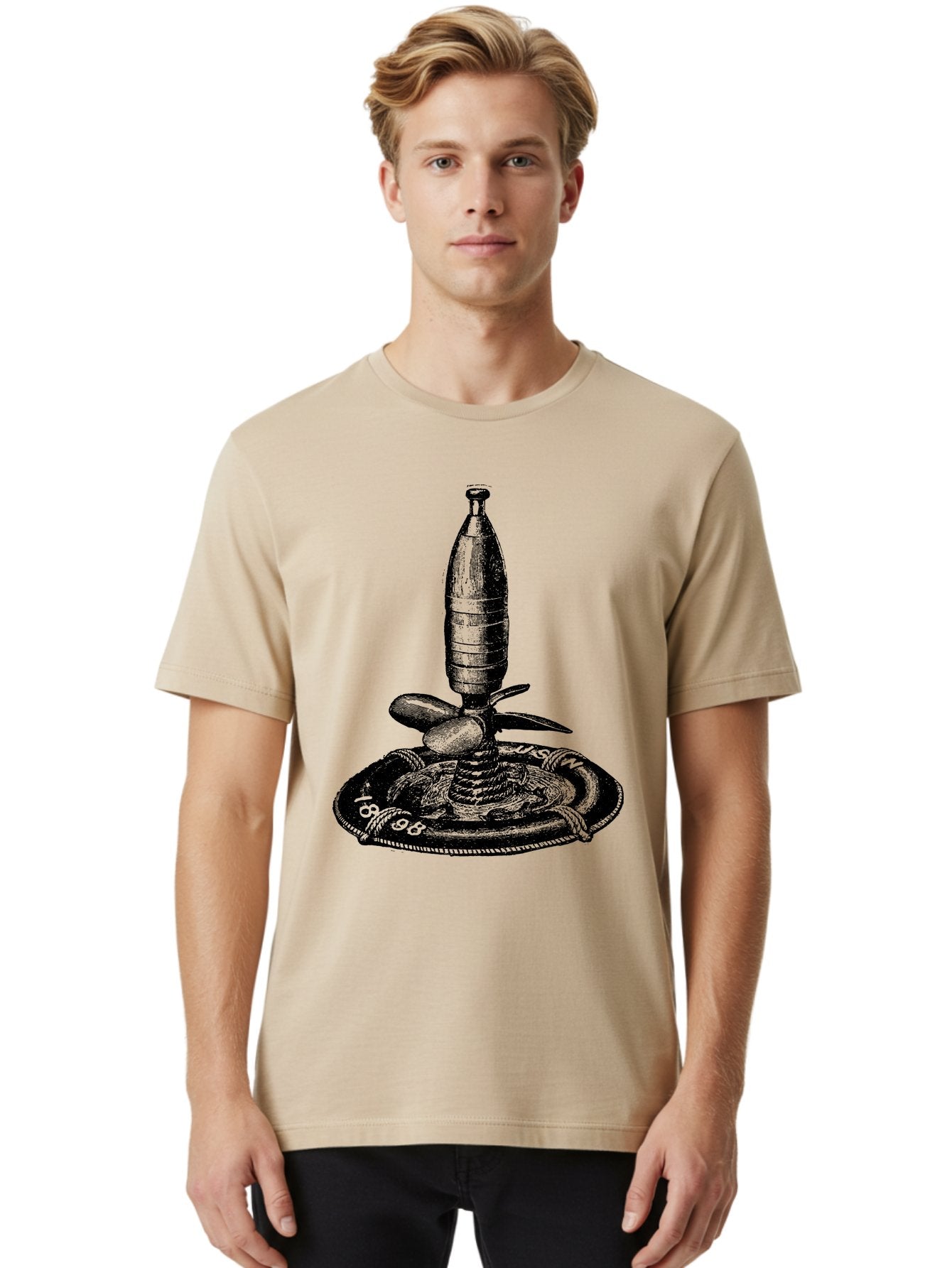 Bomb Men'S Graphic Tee, 100% Cotton, Comfortable Casual Summer Wear, Machine Washable, Explosive Device, Bomb Illustration, Vintage Artwork, Bomb On Plate, Coiled Spring, Detailed Engraving, Historical Graphic, War Symbol Aad519 27