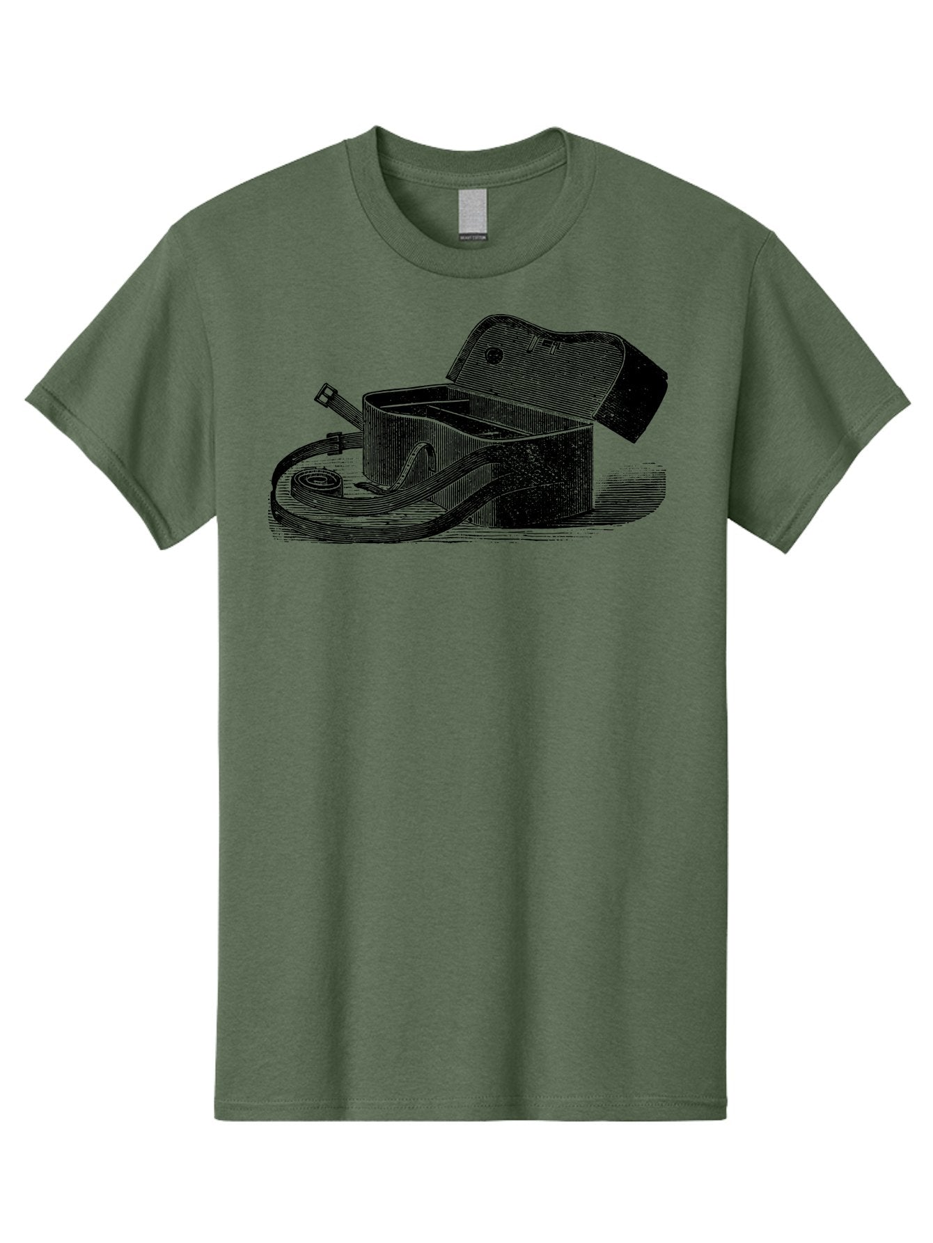 Camera-Bag Men'S Graphic Tee, 100% Cotton, Comfortable Casual Summer Wear, Machine Washable, Vintage Camera Bag, Photography Equipment, Classic Design, Leather Strap, Retro Style, Camera Accessories, Photography Gear Aad520