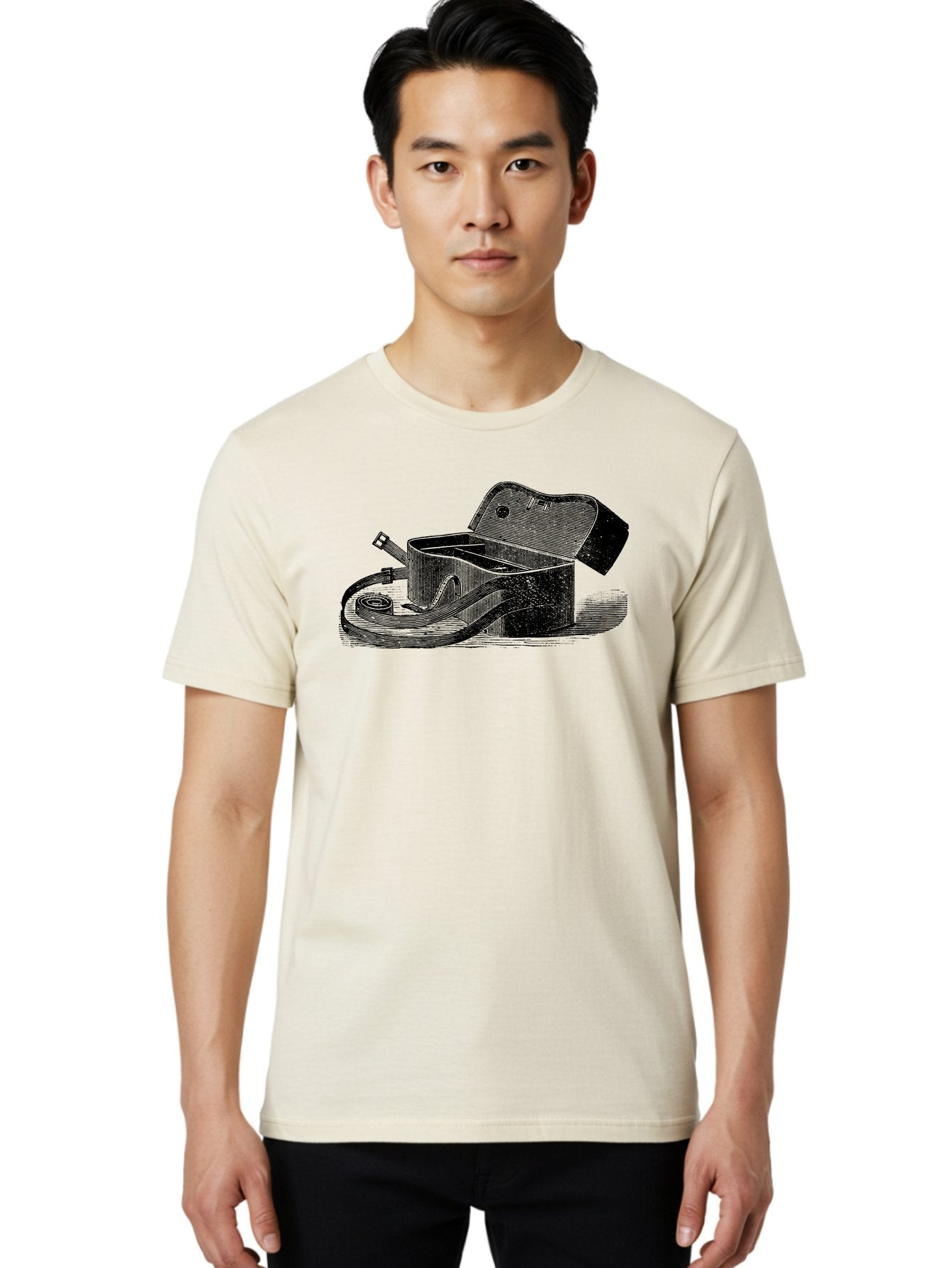 Camera-Bag Men'S Graphic Tee, 100% Cotton, Comfortable Casual Summer Wear, Machine Washable, Vintage Camera Bag, Photography Equipment, Classic Design, Leather Strap, Retro Style, Camera Accessories, Photography Gear Aad520 28