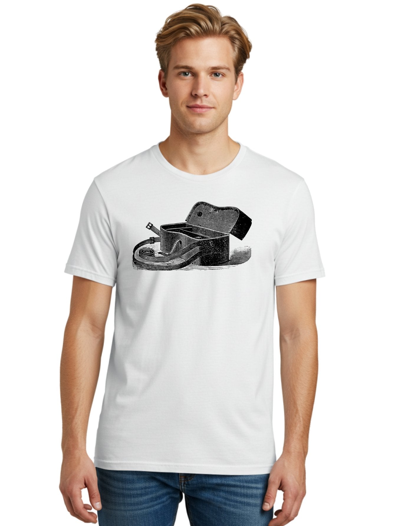 Camera-Bag Men'S Graphic Tee, 100% Cotton, Comfortable Casual Summer Wear, Machine Washable, Vintage Camera Bag, Photography Equipment, Classic Design, Leather Strap, Retro Style, Camera Accessories, Photography Gear Aad520 23